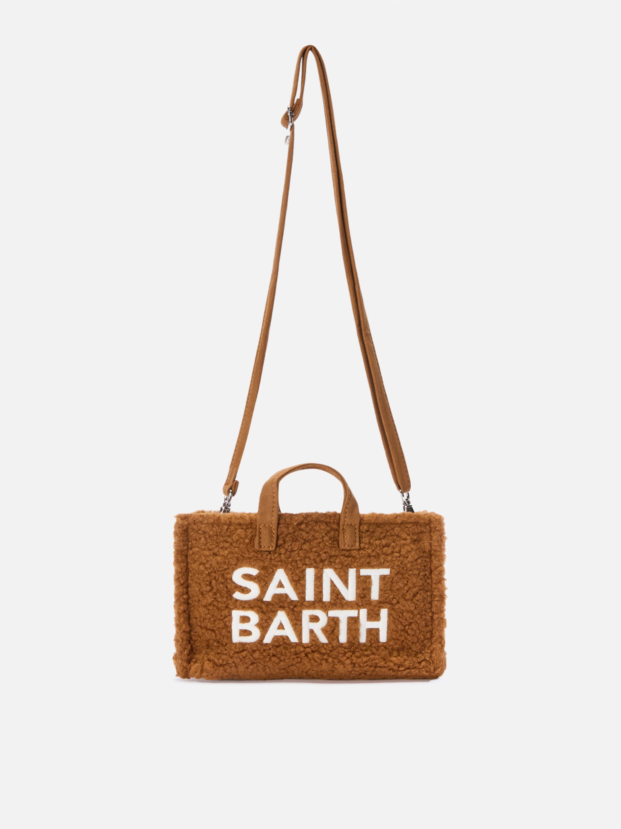 mc2-saint-barth-phone-bag-teddy-mini-borsa-telefono-sherpa-marrone image 1