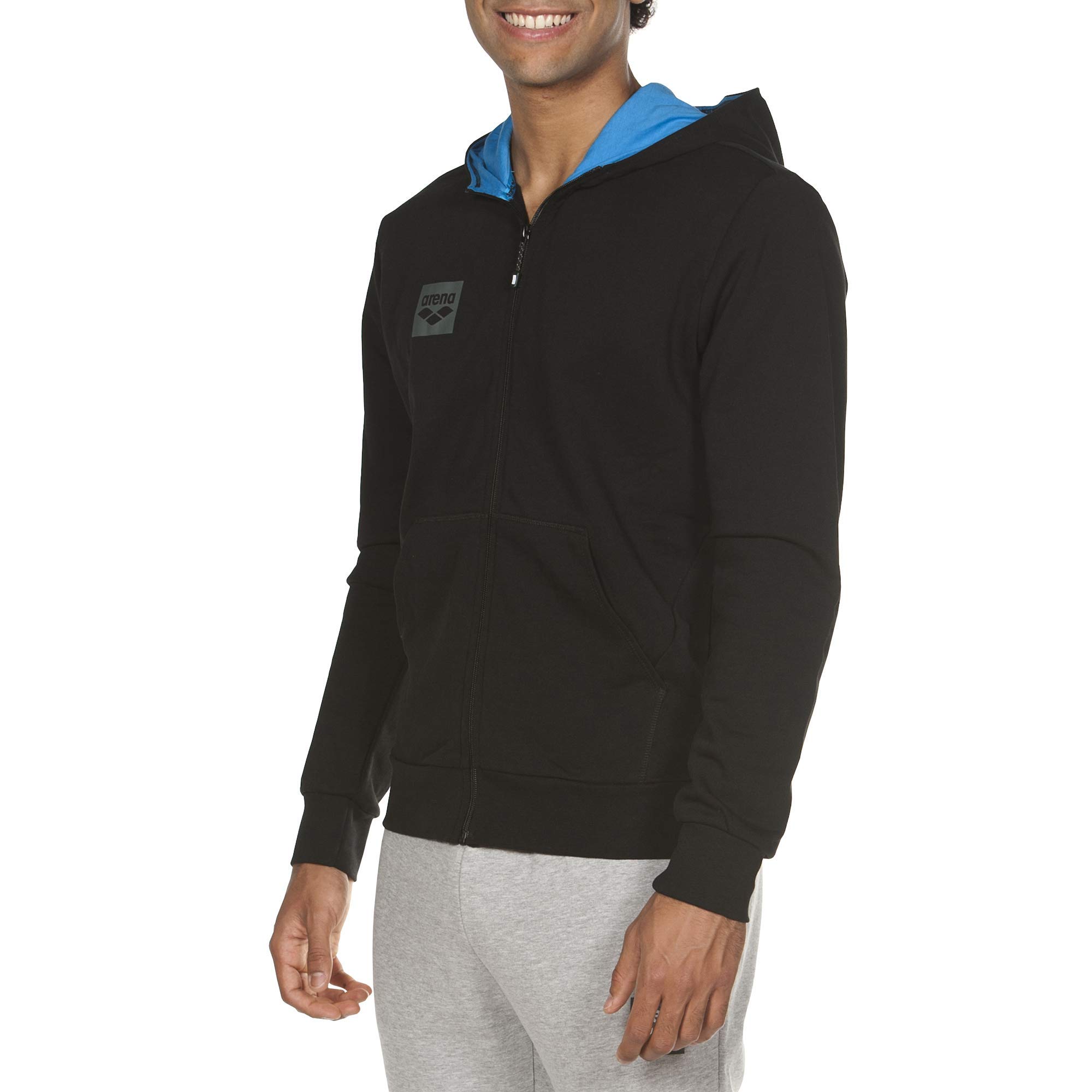 arena-essential-hooded-f-z-giacca-uomo-con-cappuccio-nero-s image 2