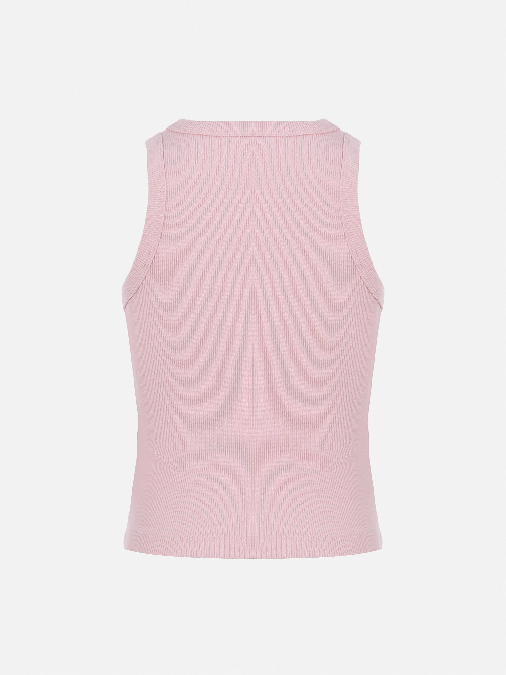 top-corto-blue-jr-mc2-saint-barth-in-maglia-a-coste-rosa-con-ricamo image 3