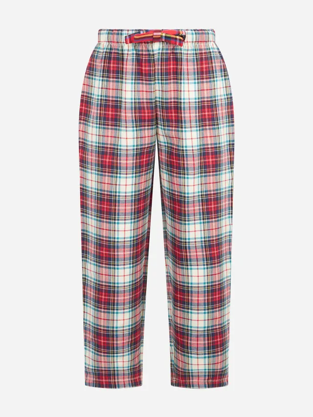 mc2-saint-barth-pantaloni-pigiama-bambino-in-cotone-tartan-rosso image 1