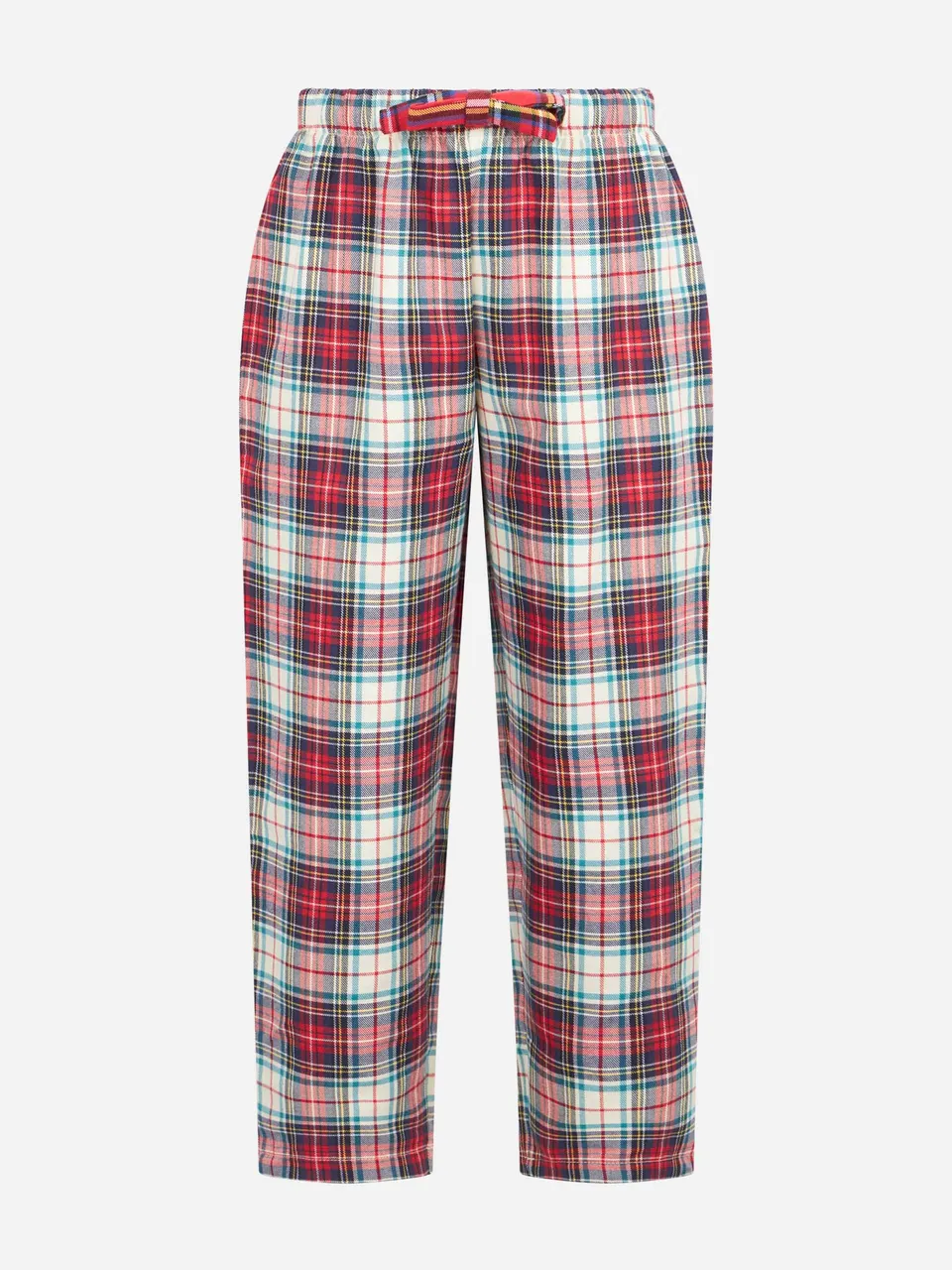mc2-saint-barth-pantaloni-pigiama-bambino-in-cotone-tartan-rosso image 1