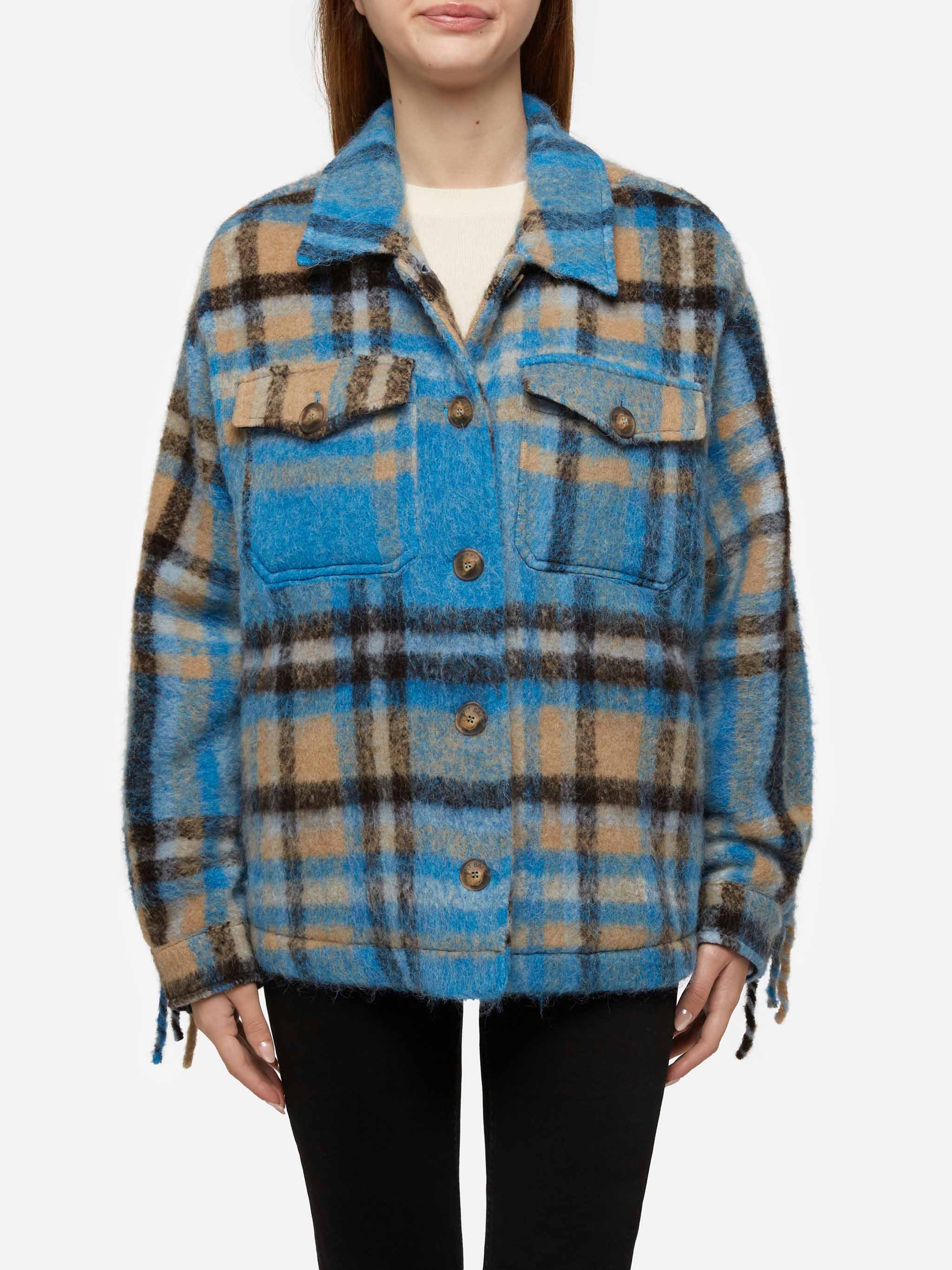 mc2-saint-barth-giacca-overshirt-marceline-donna-tartan-frange image 1