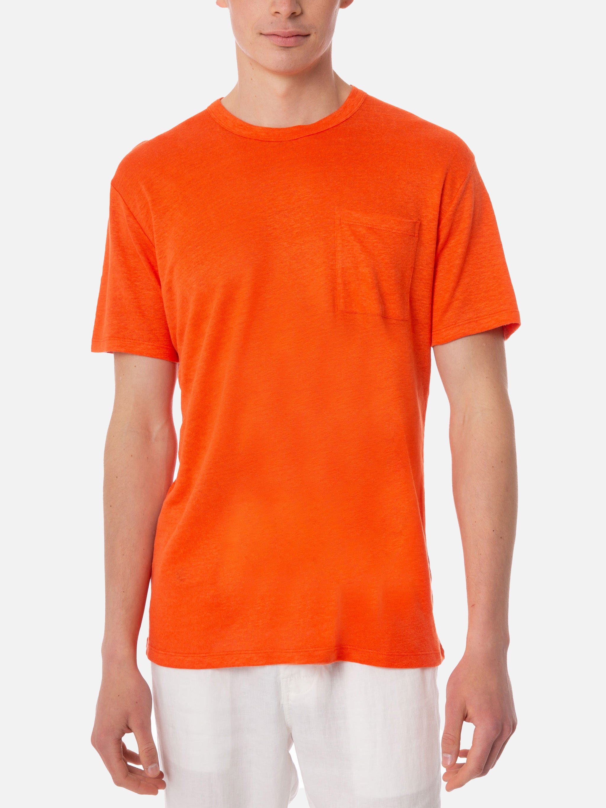 mc2-saint-barth-ecstasea-t-shirt-uomo-in-lino-arancione image 3
