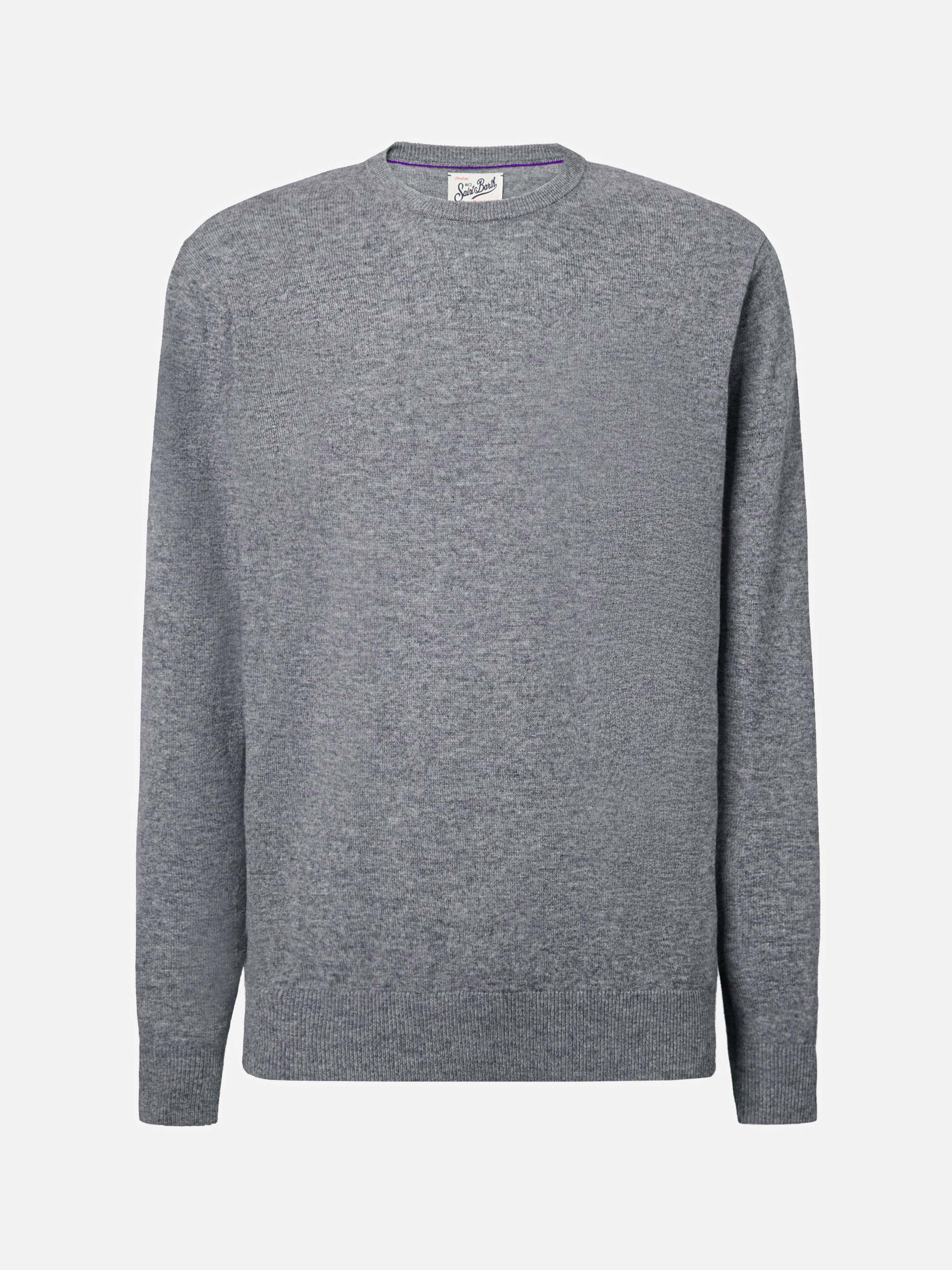 mc2-saint-barth-maglione-regent-uomo-in-lana-merino-e-cashmere-grigio-melange image 5