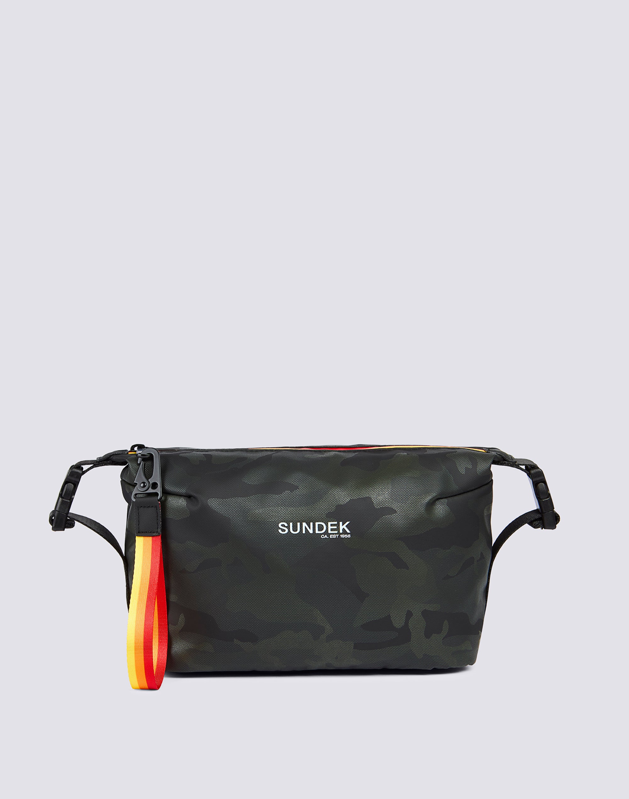 sundek-beauty-case-camou-jacquard-con-zip-rainbow-e-tracolla image 1