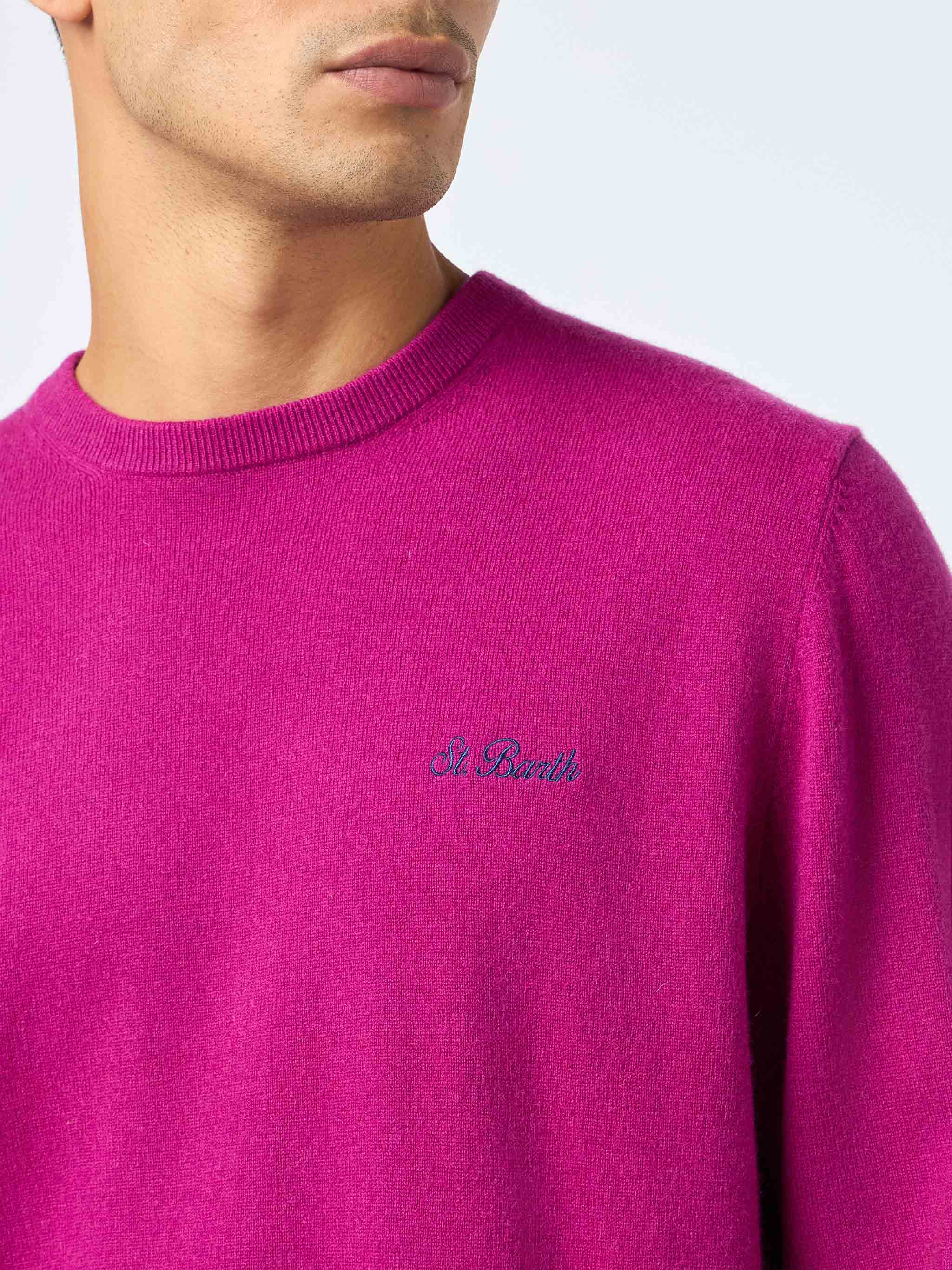 mc2-saint-barth-maglione-girocollo-regent-in-misto-cashmere-peonia-vestibilit-re image 3