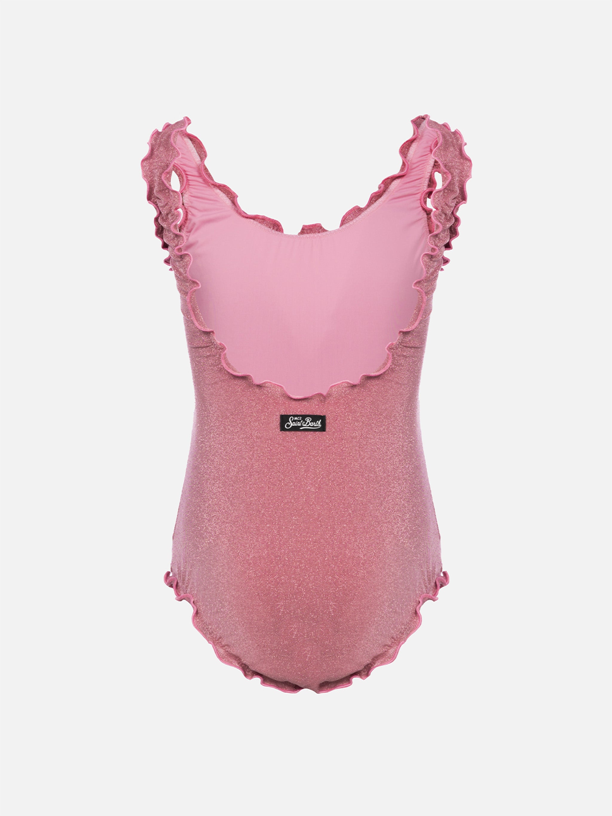 mc2-saint-barth-costume-intero-clio-bambina-in-lurex-rosa-con-volant image 2