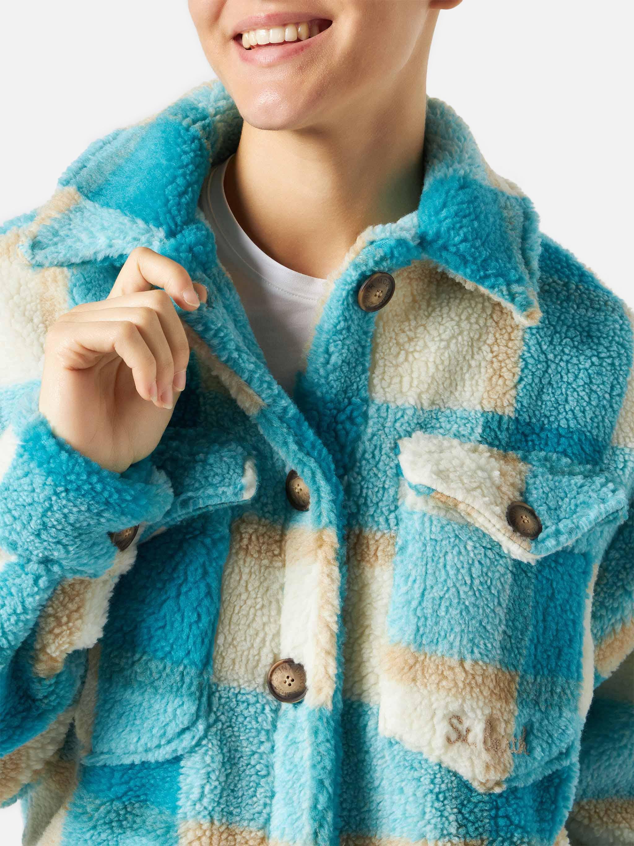 mc2-saint-barth-elys-overshirt-donna-in-sherpa-fantasia-tartan image 2