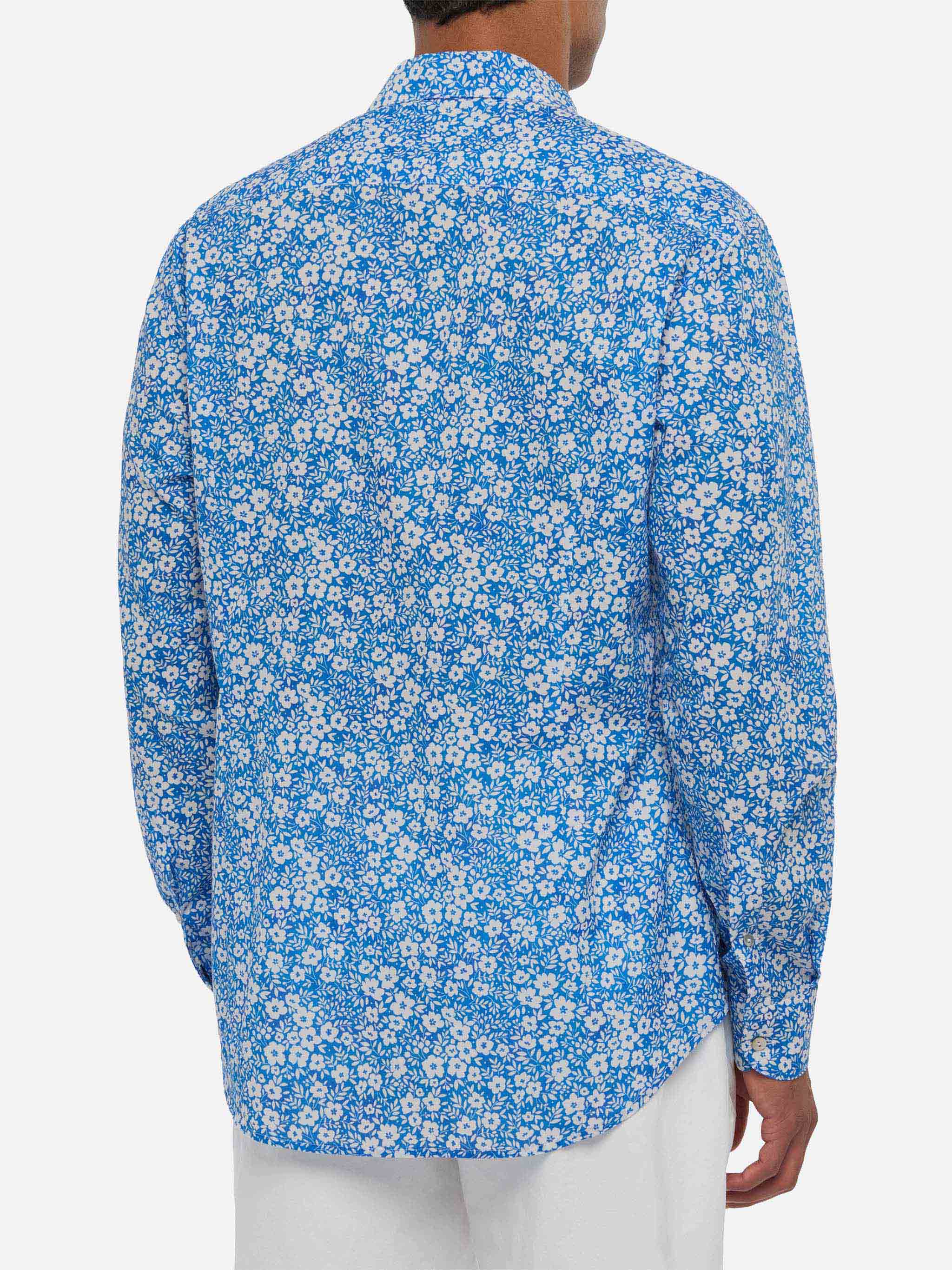 mc2-saint-barth-sikelia-camicia-uomo-mussola-cotone-fiori-azzurra image 3