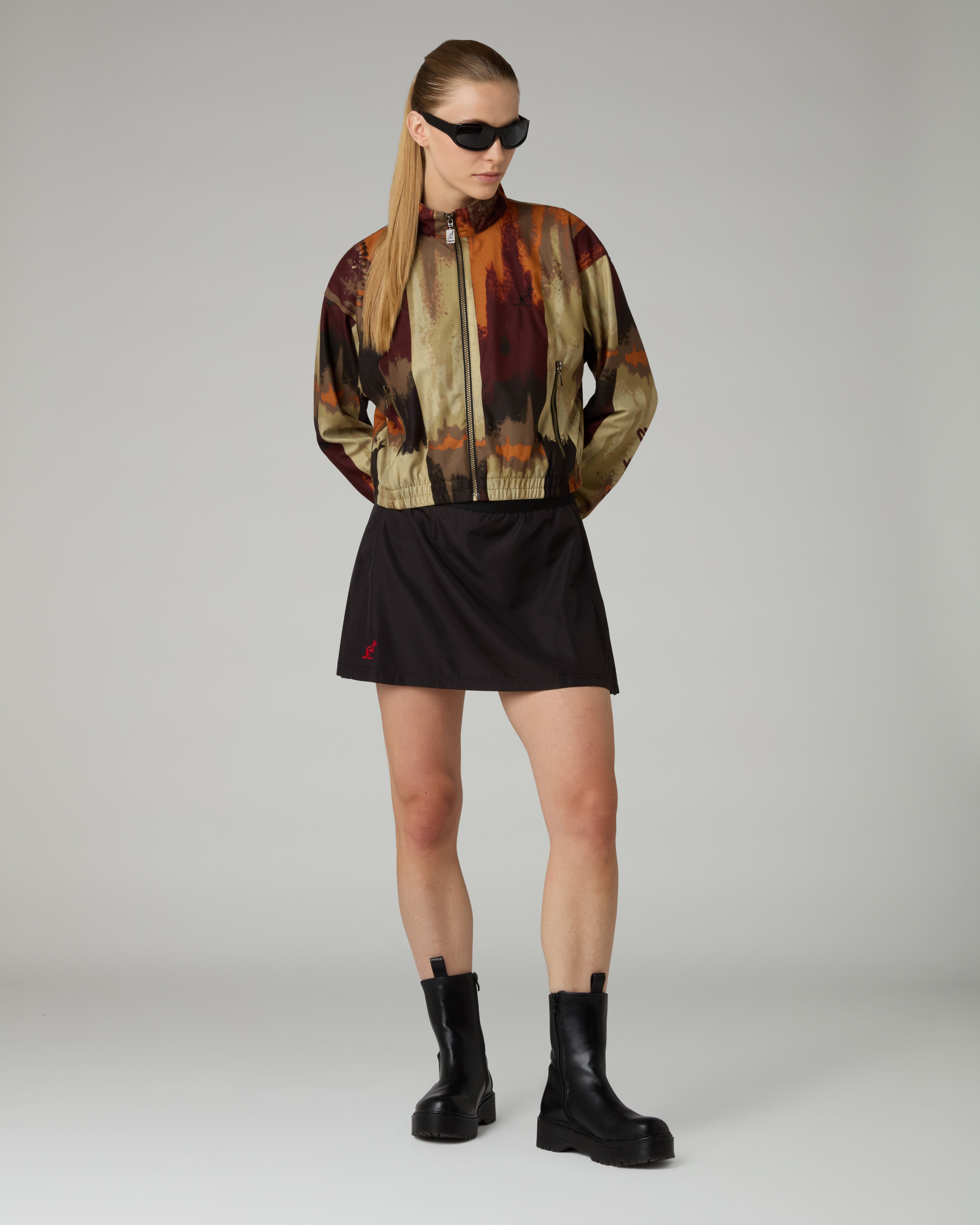 australian-bujad-track-jacket-arancione-cropped-con-stampa-all-over image 2