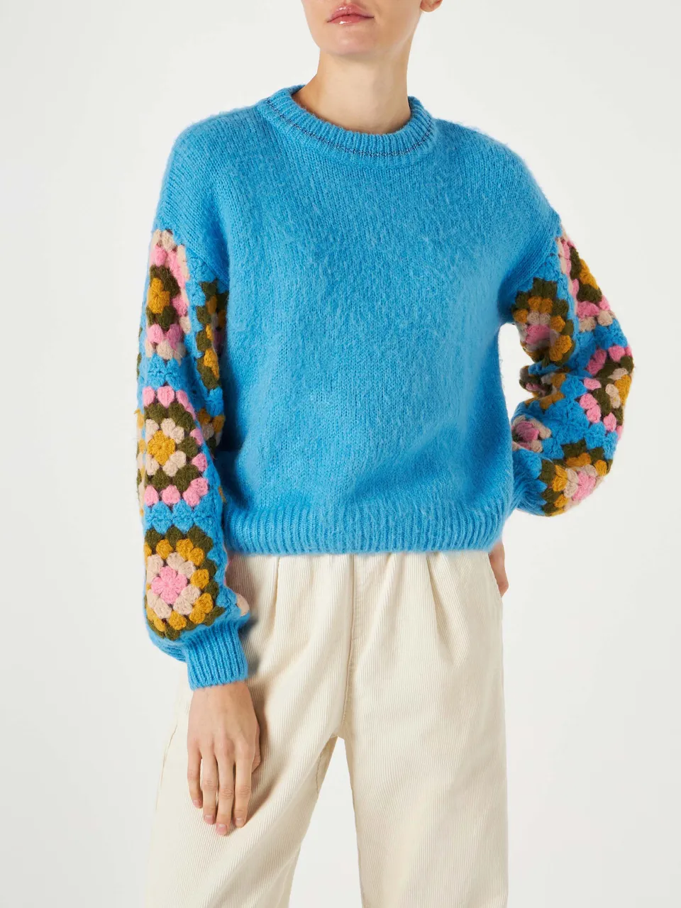 mc2-saint-barth-danya-soft-crochet-maglione-donna-azzurro image 1