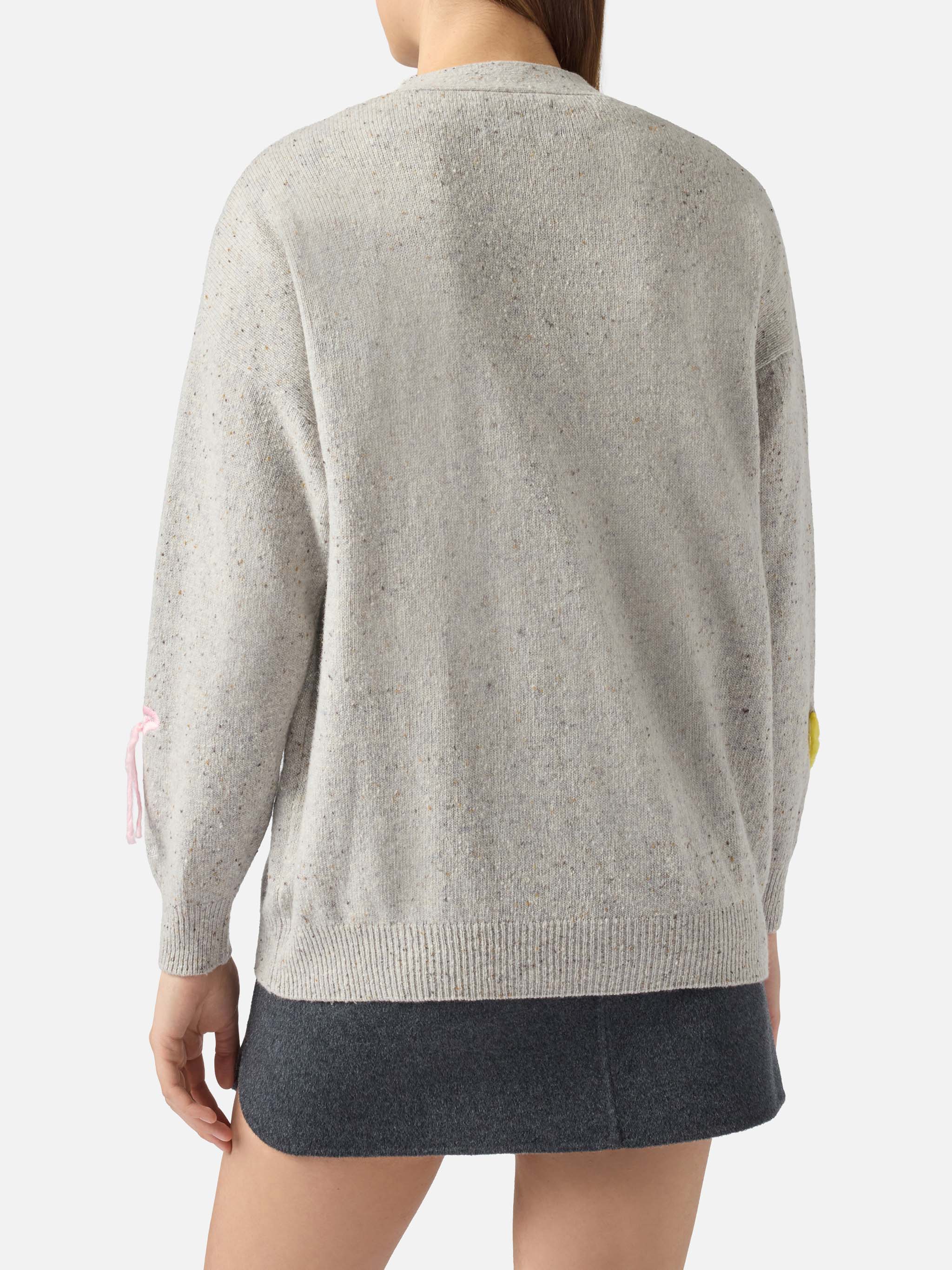 mc2-saint-barth-sasi-cardigan-donna-donegal-jacquard-titti-e-silvestro-grigio image 3