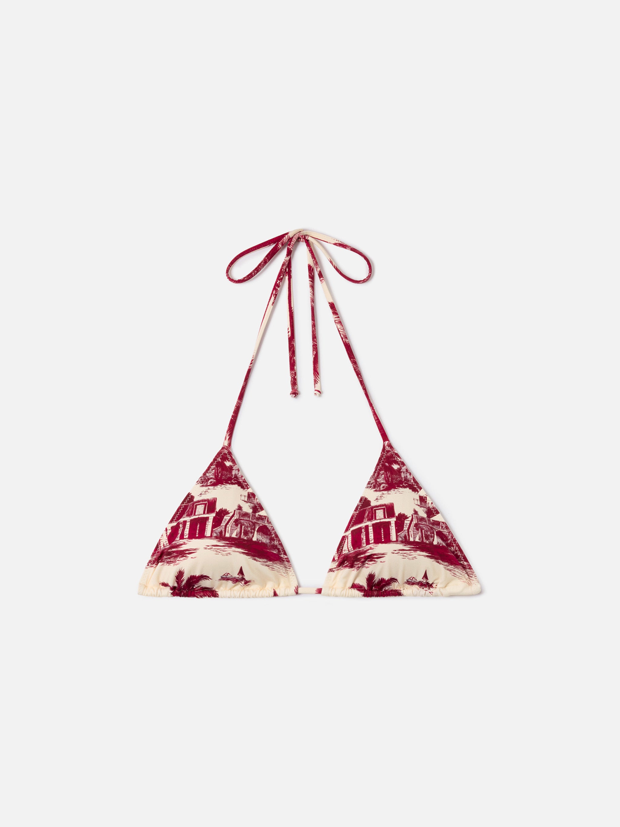 mc2-saint-barth-top-bikini-leah-triangolo-toile-de-jouy-bordeaux-donna image 1