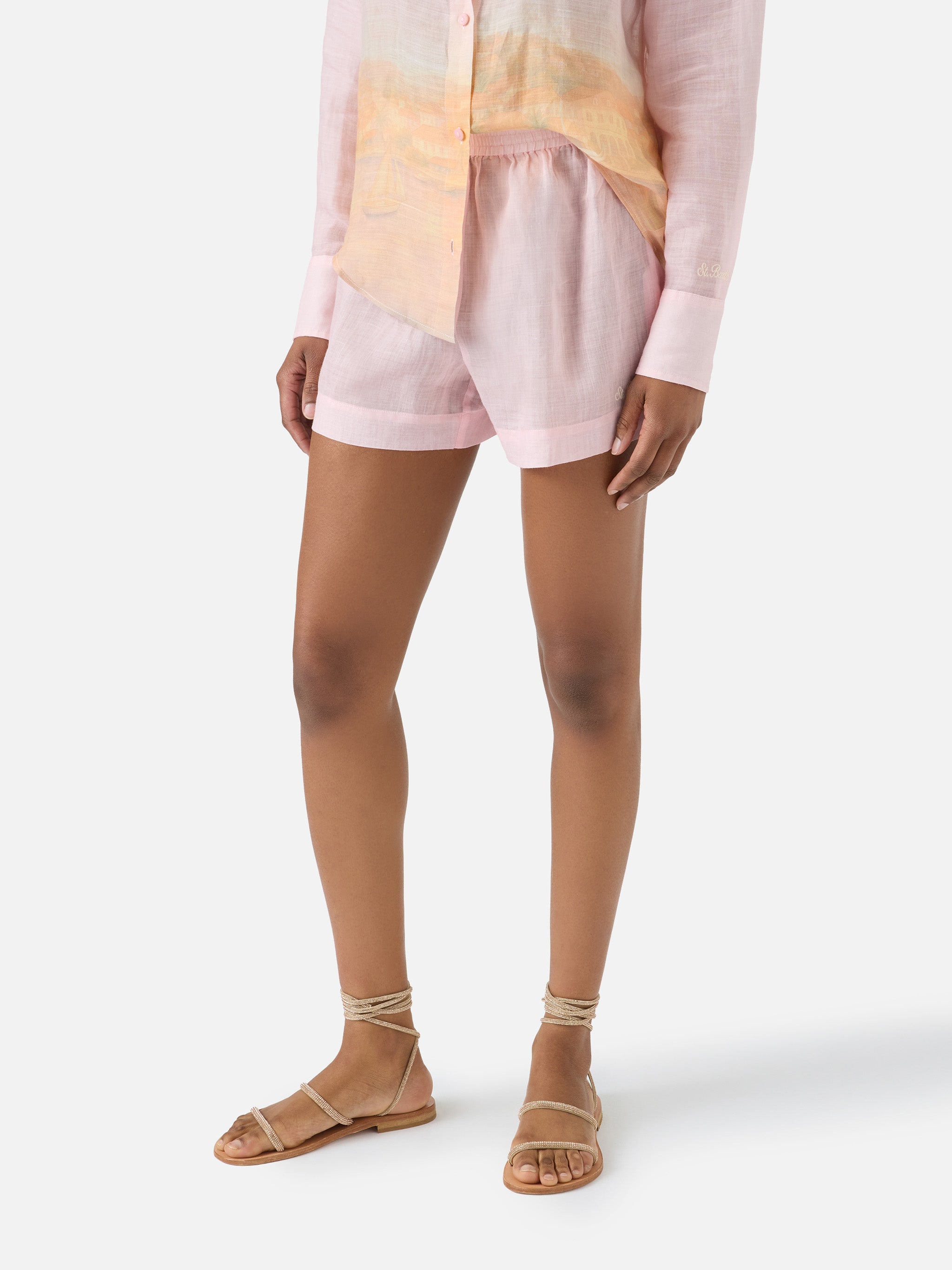 mc2-saint-barth-shorts-meave-donna-ramie-stampa-tramonto-rosa image 1