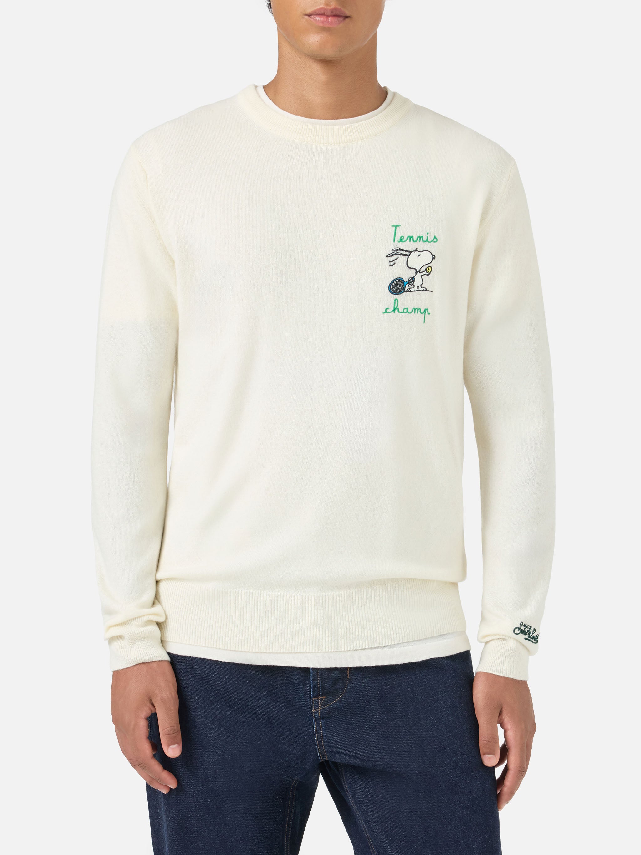 mc2-saint-barth-heron-maglione-girocollo-uomo-snoopy-tennis-champ-peanuts-specia image 1