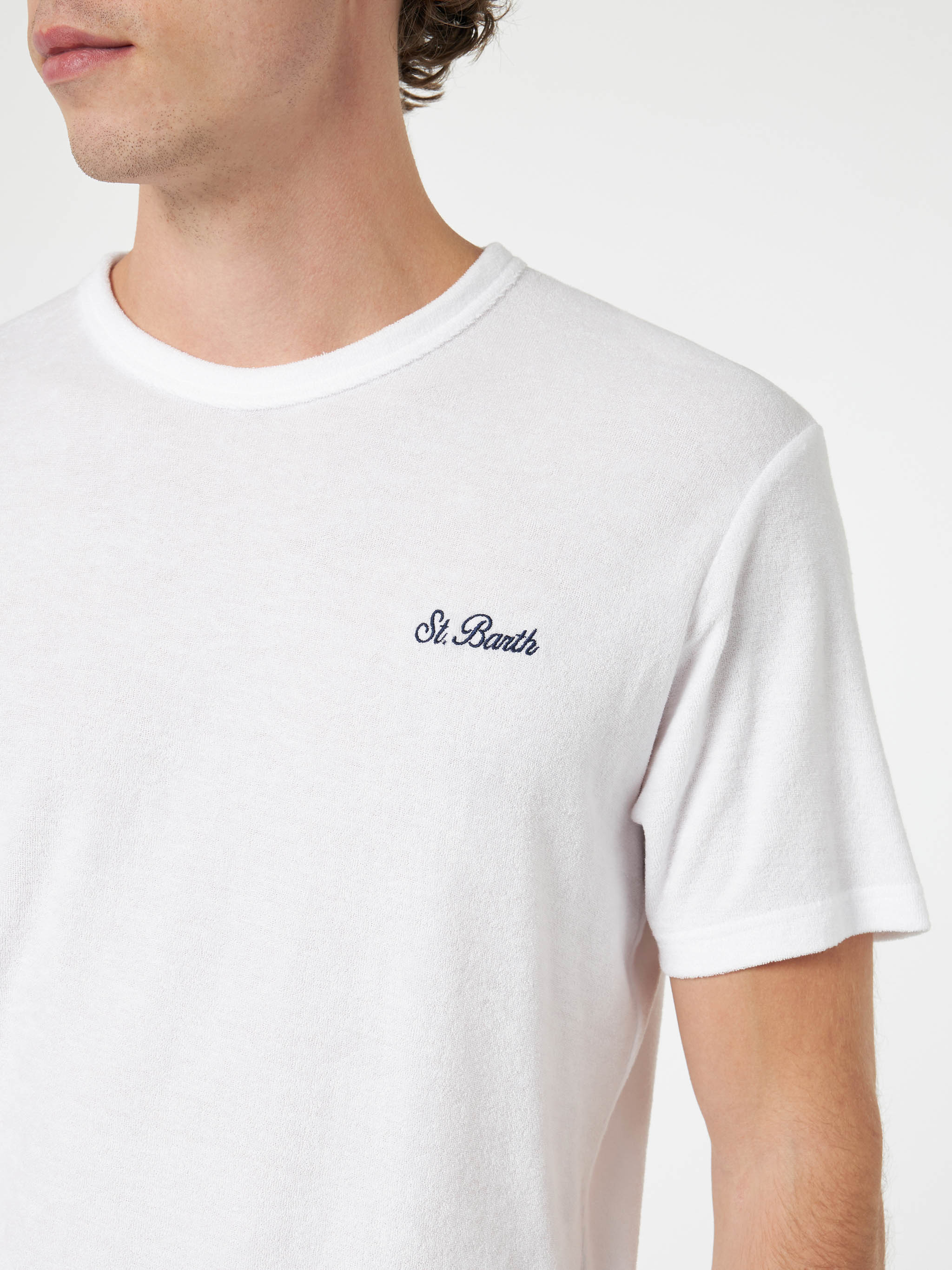 mc2-saint-barth-gary-t-shirt-uomo-in-spugna-bianca-con-ricamo image 2