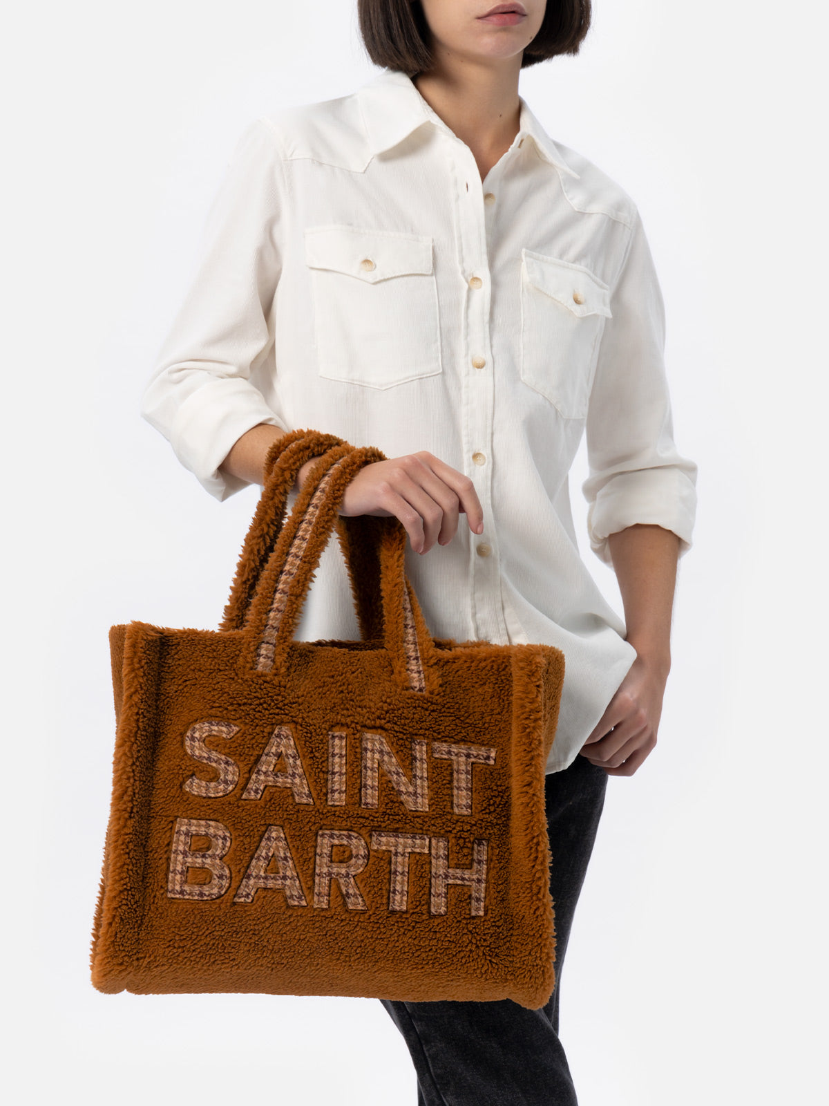 mc2-saint-barth-borsa-morbida-teddy-marrone-logo-scacchi image 6