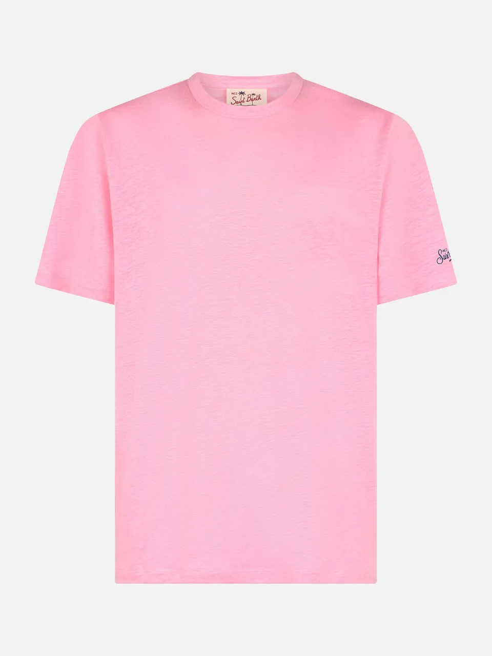 mc2-saint-barth-t-shirt-president-uomo-in-cotone-fiammato-rosa-bubble-tinta-unit image 1