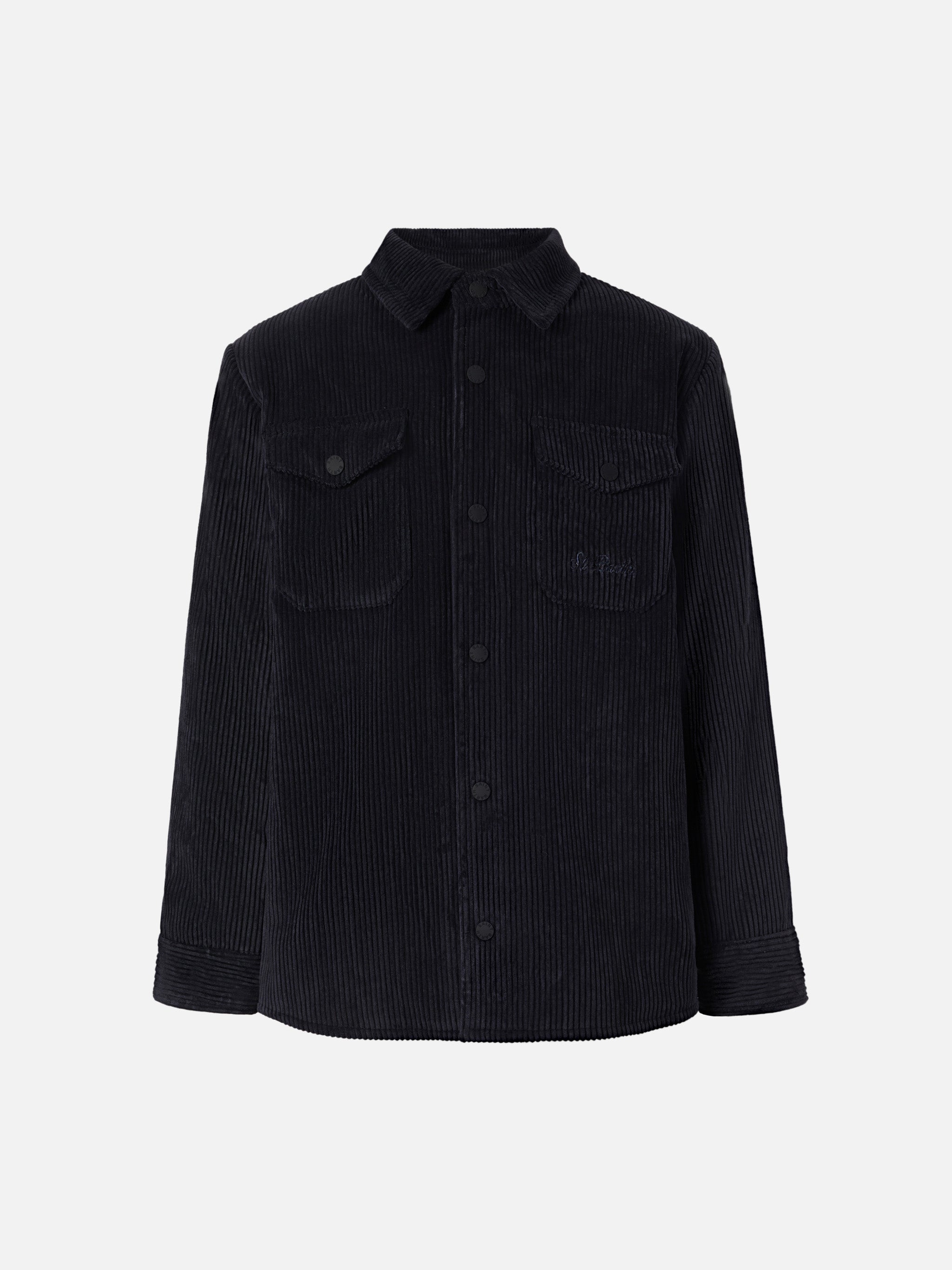 mc2-saint-barth-chalet-jr-camicia-imbottita-bambino-corduroy-blu-navy image 1