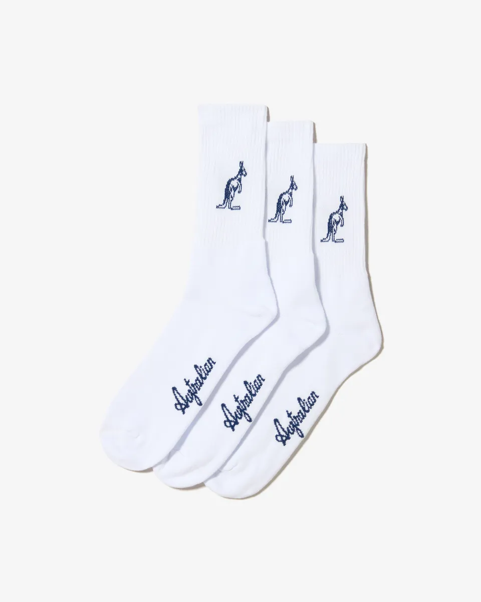 australian-3-pack-socks-calze-cotone-bianco-tennis-x3 image 1