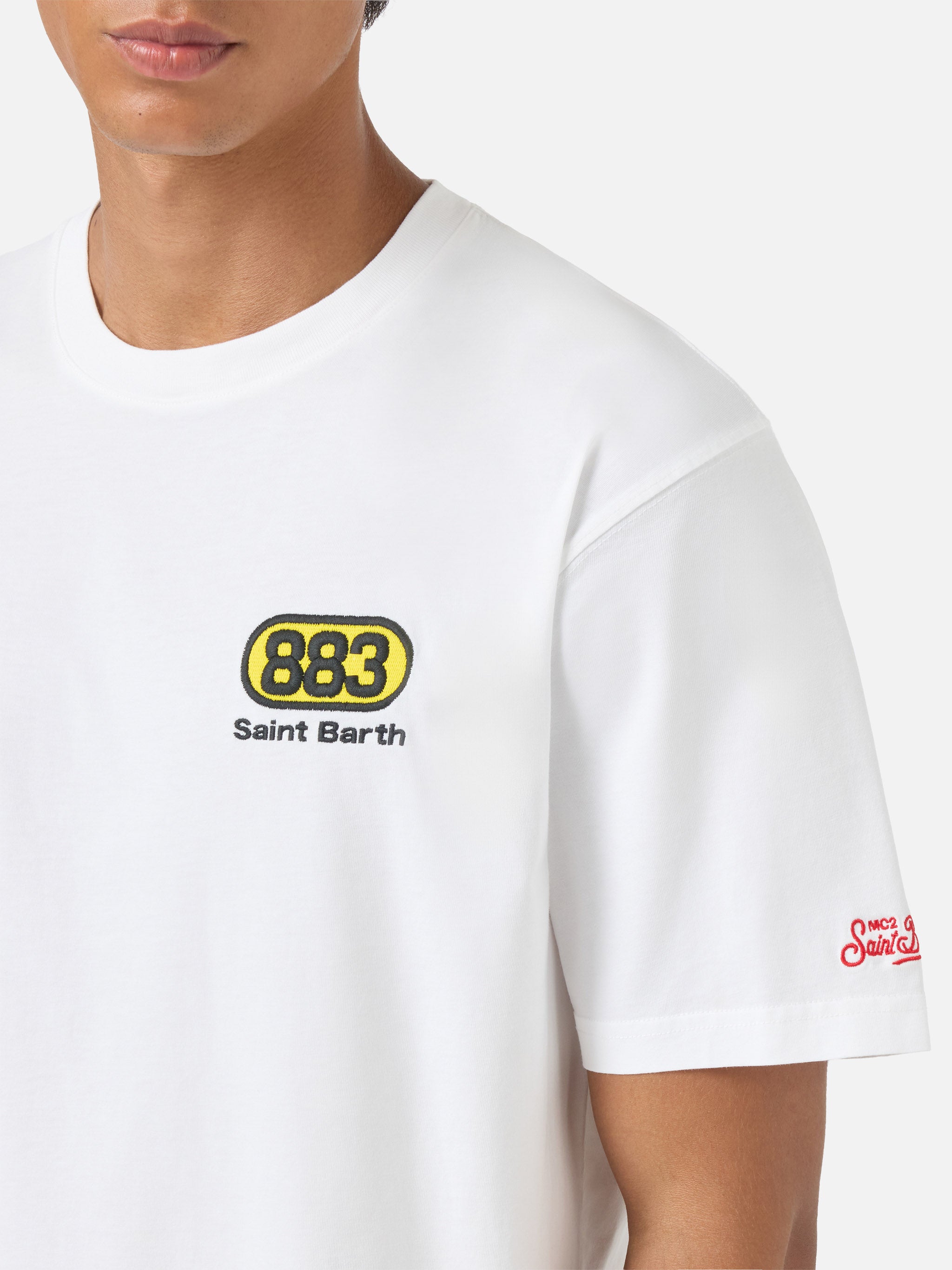 mc2-saint-barth-t-shirt-portland-883-special-edition-bianca-con-grafica-hanno-uc image 2