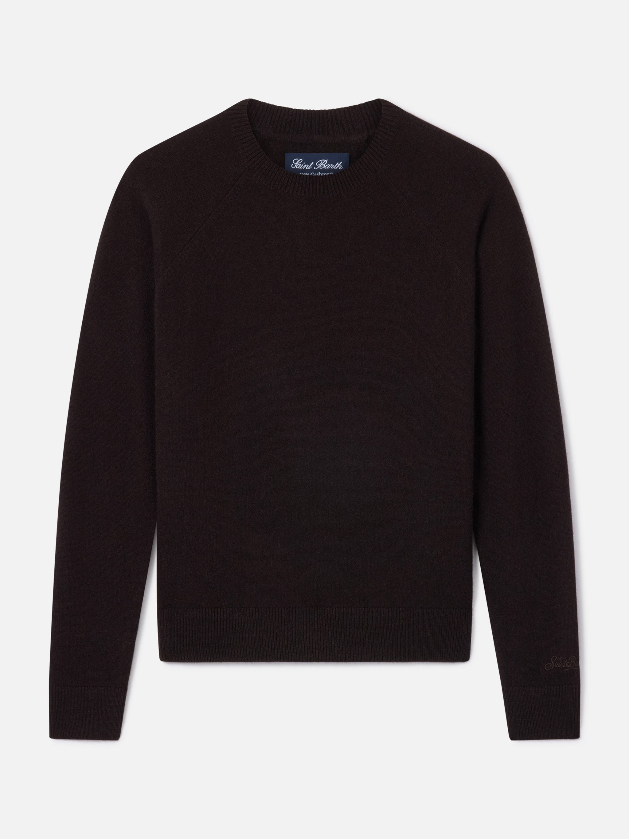 mc2-saint-barth-delphine-maglia-girocollo-donna-in-cashmere-marrone-scuro image 1