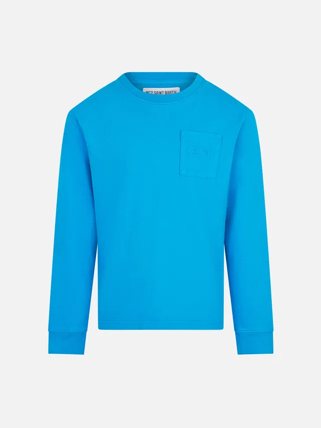 t-shirt-mc2-saint-barth-bluette-da-bambino-in-cotone-pesante-maniche-lunghe image 1