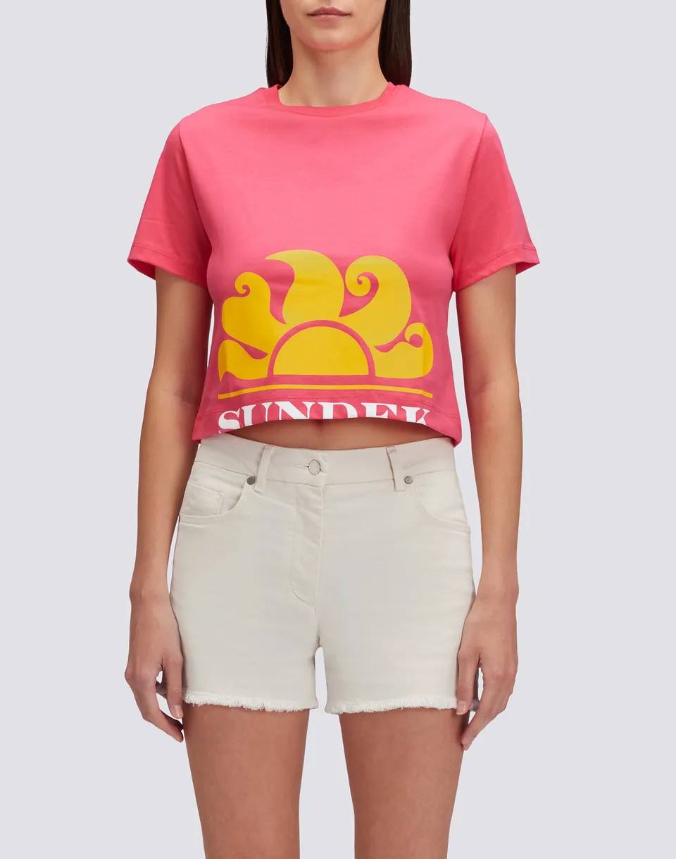 sundek-t-shirt-crop-donna-in-cotone image 1