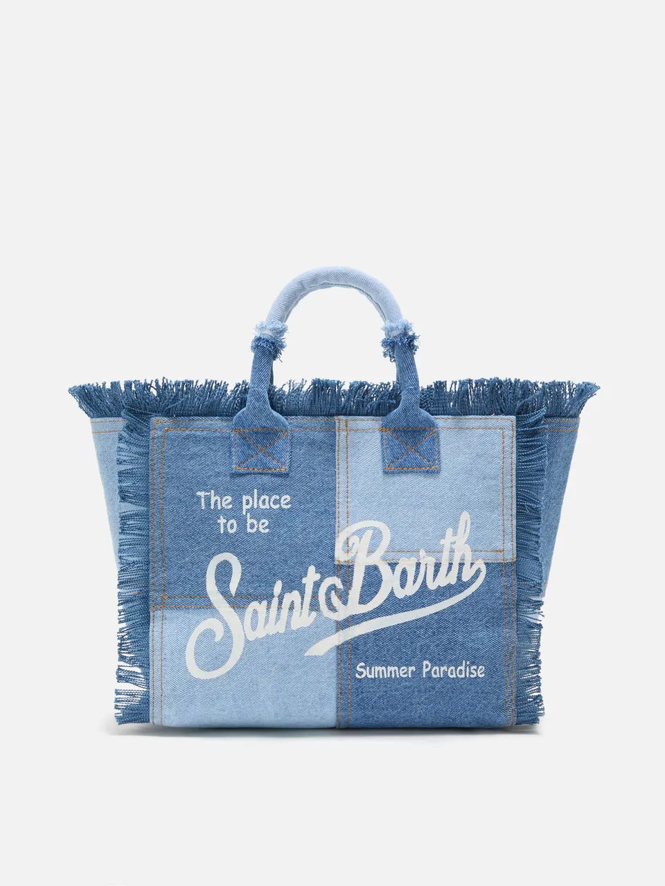 mc2-saint-barth-colette-borsa-denim-patchwork-blu-con-frange image 1