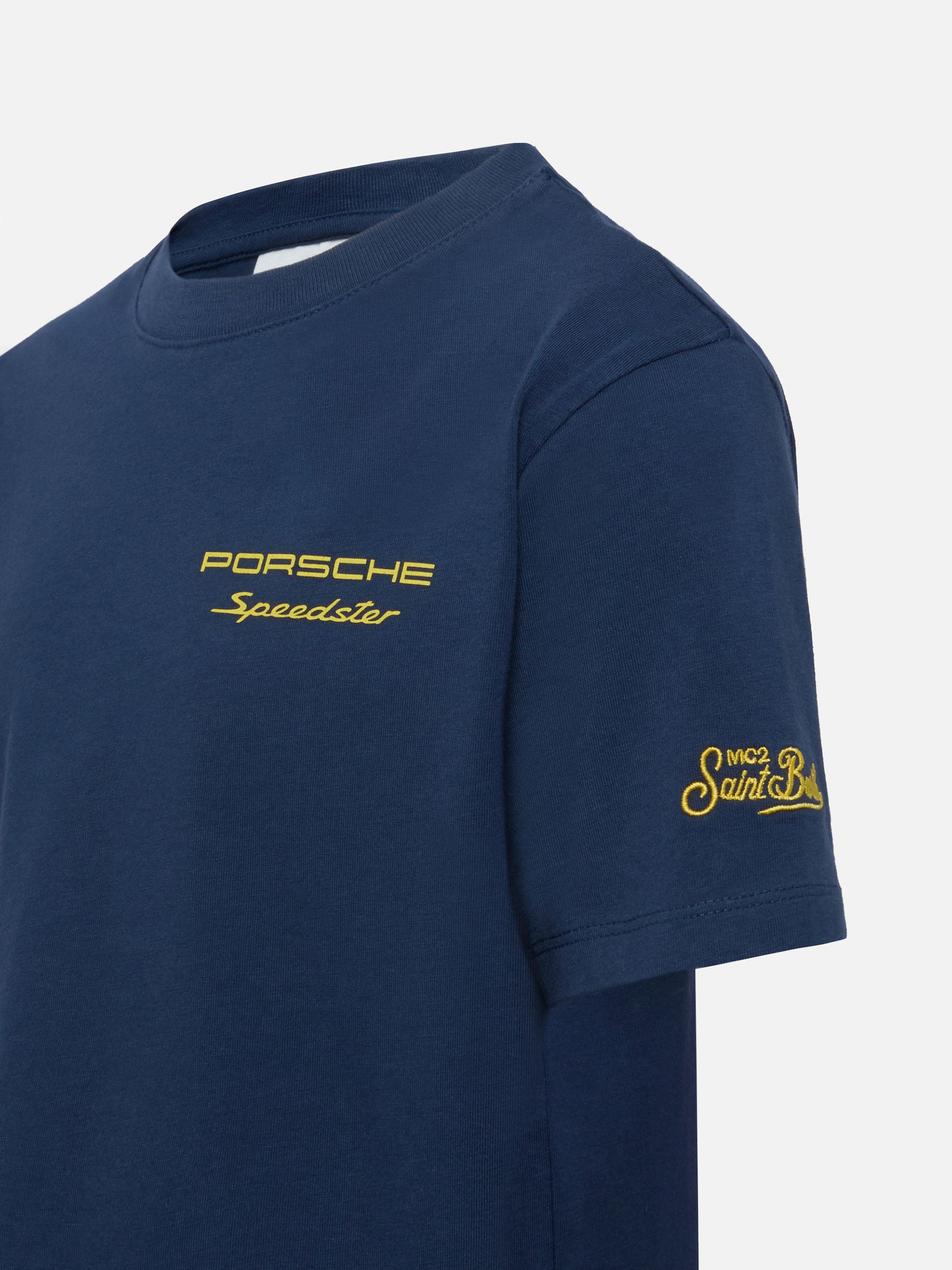 mc2-saint-barth-t-shirt-boy-cotone-porsche-speedster-blu-navy image 3