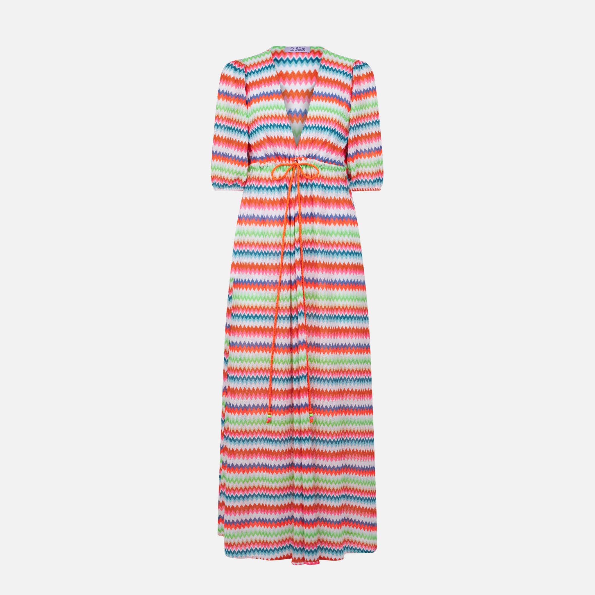 mc2-saint-barth-abito-lungo-da-spiaggia-in-maglia-chevron-multicolor image 4