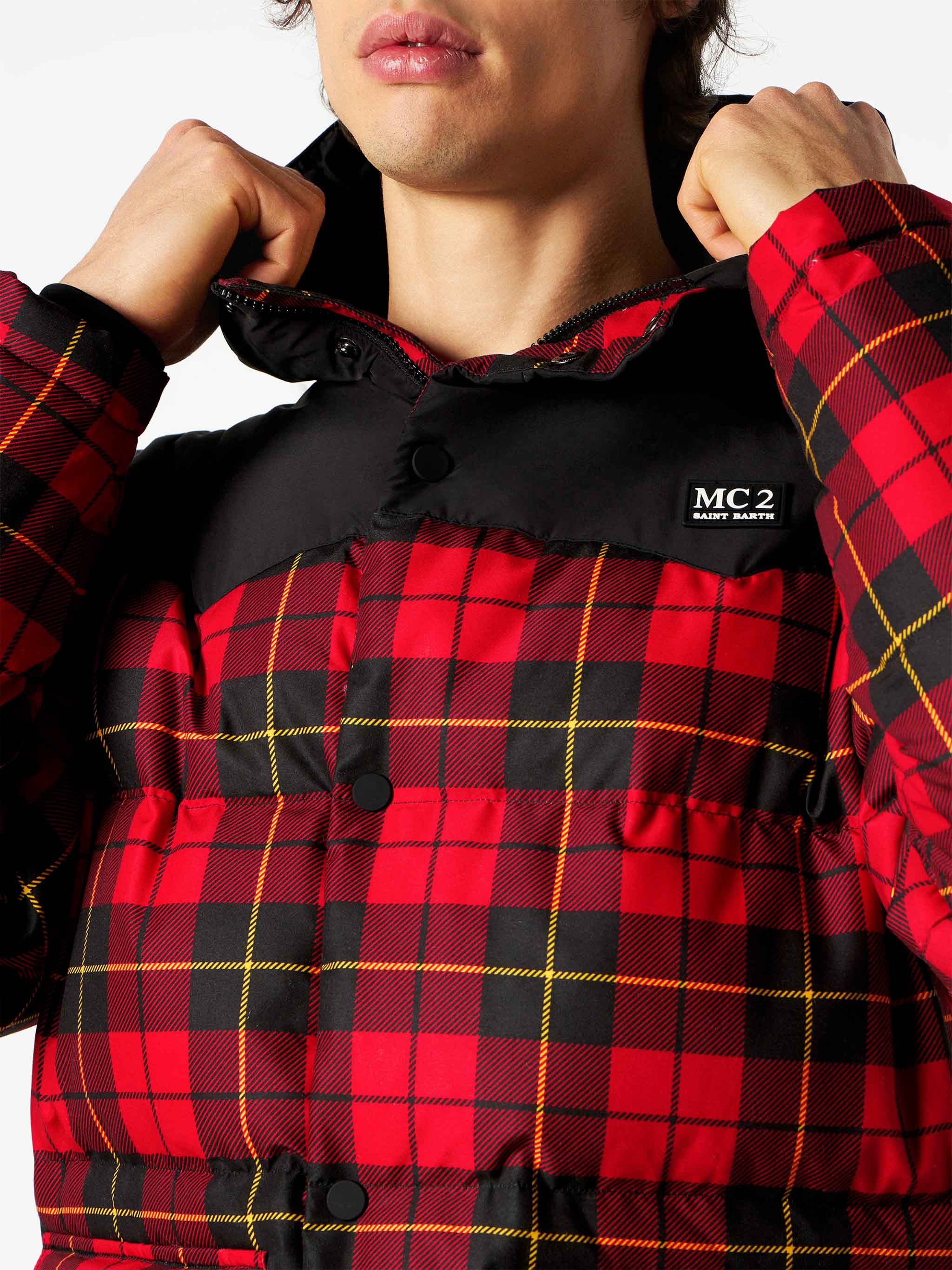 mc2-saint-barth-baxter-tex-piumino-uomo-stampa-tartan-rosso image 2