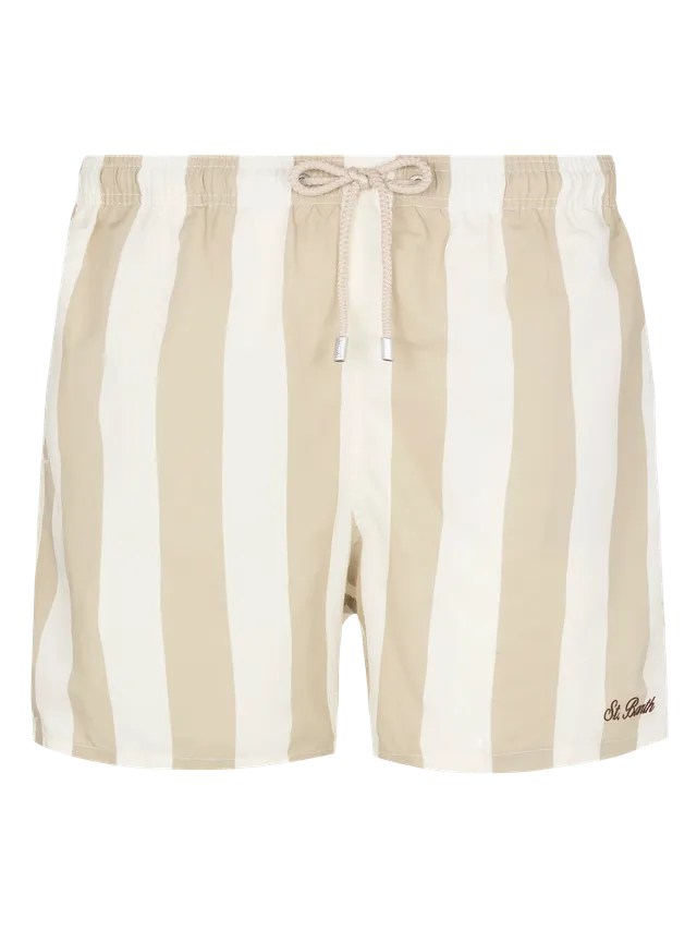 mc2-saint-barth-gustavia-costume-mare-uomo-lunghezza-media-a-righe-beige-con-ric image 1