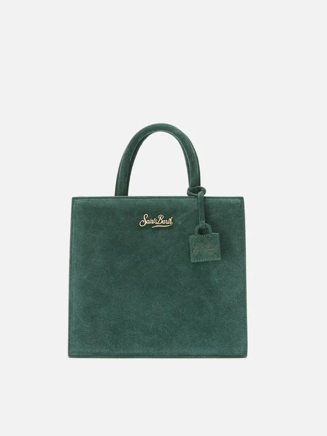mc2-saint-barth-borsa-shop-bag-midi-in-pelle-scamosciata-verde-tracolla-regolabi image 1