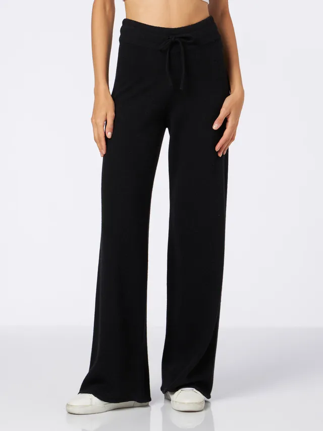 mc2-saint-barth-pantalone-a-palazzo-nero-in-maglia-con-cashmere-misto-donna-vest image 1