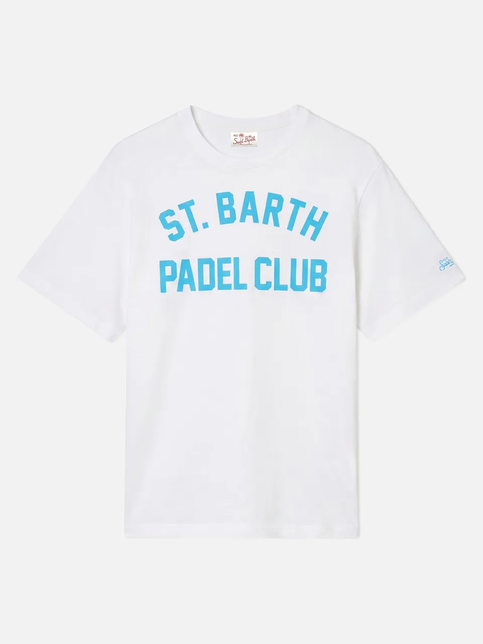 t-shirt-mc2-saint-barth-padel-club-da-uomo-in-cotone-bianco-con-stampa-bluette-e image 1