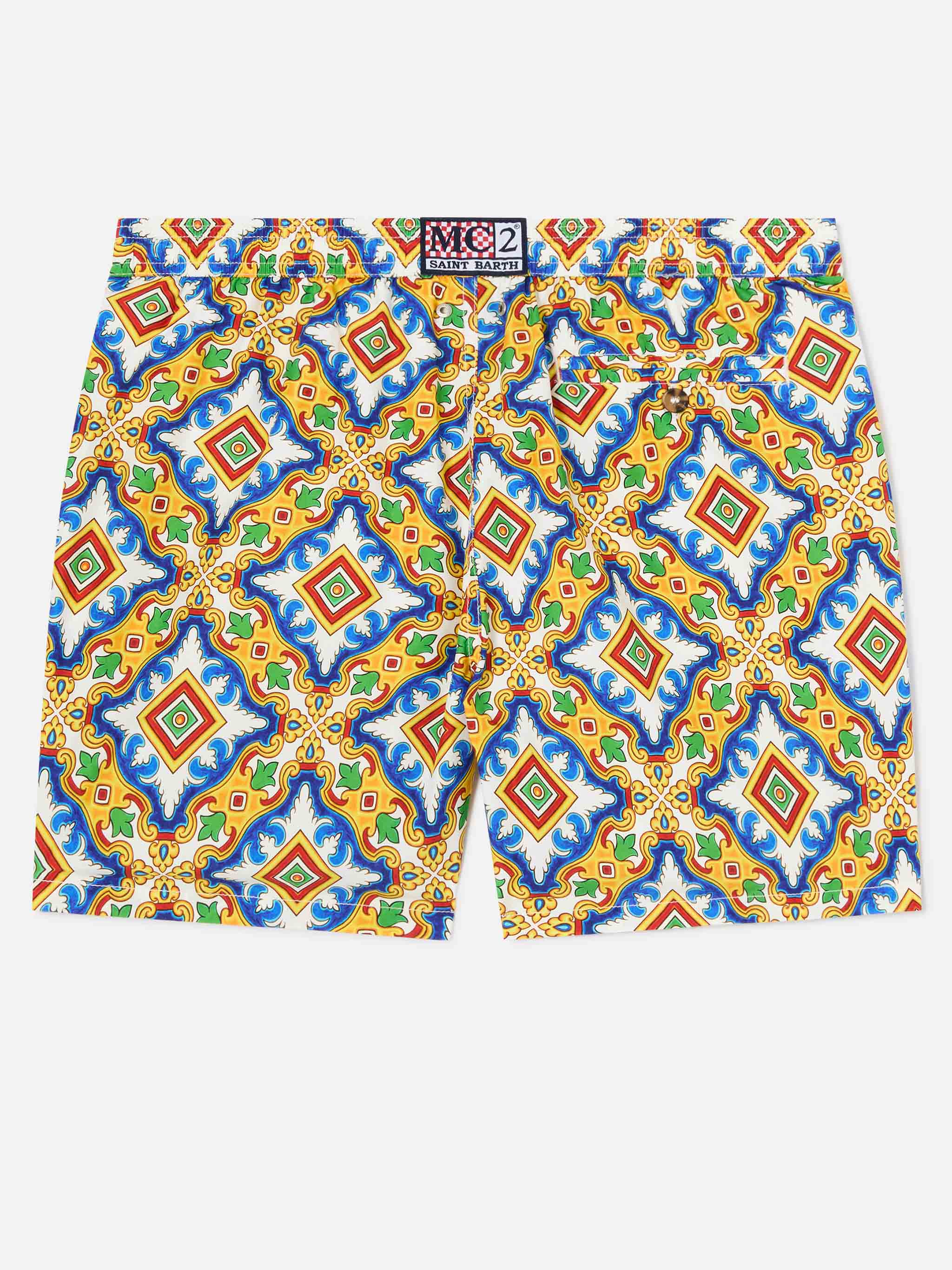 mc2-saint-barth-costume-mare-uomo-lighting-maiolica-multicolor-bianco image 2
