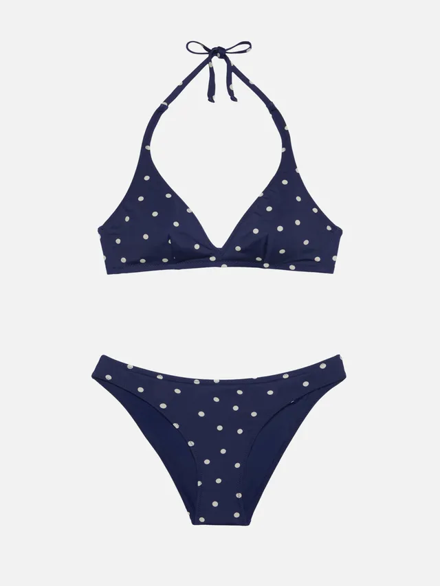 mc2-saint-barth-gaia-maia-bikini-donna-triangolo-blu-pois-vita-alta image 1