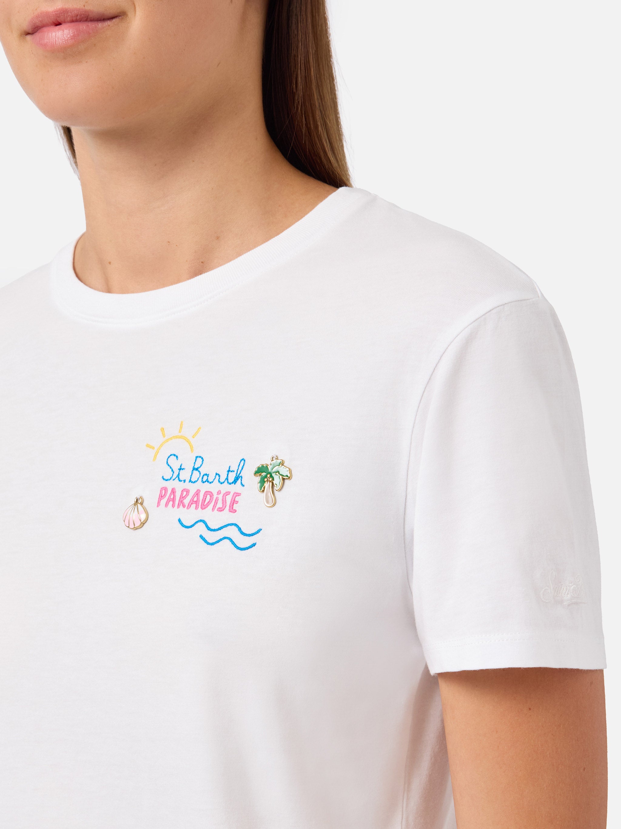 mc2-saint-barth-t-shirt-emilie-bianca-con-ricamo-charm-st-barth-paradise image 1