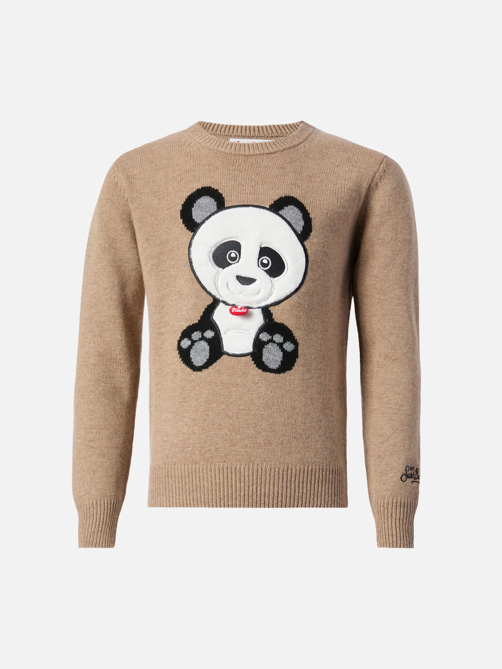 mc2-saint-barth-girocollo-douglas-bambino-in-misto-cashmere-beige-con-patch-pand image 1