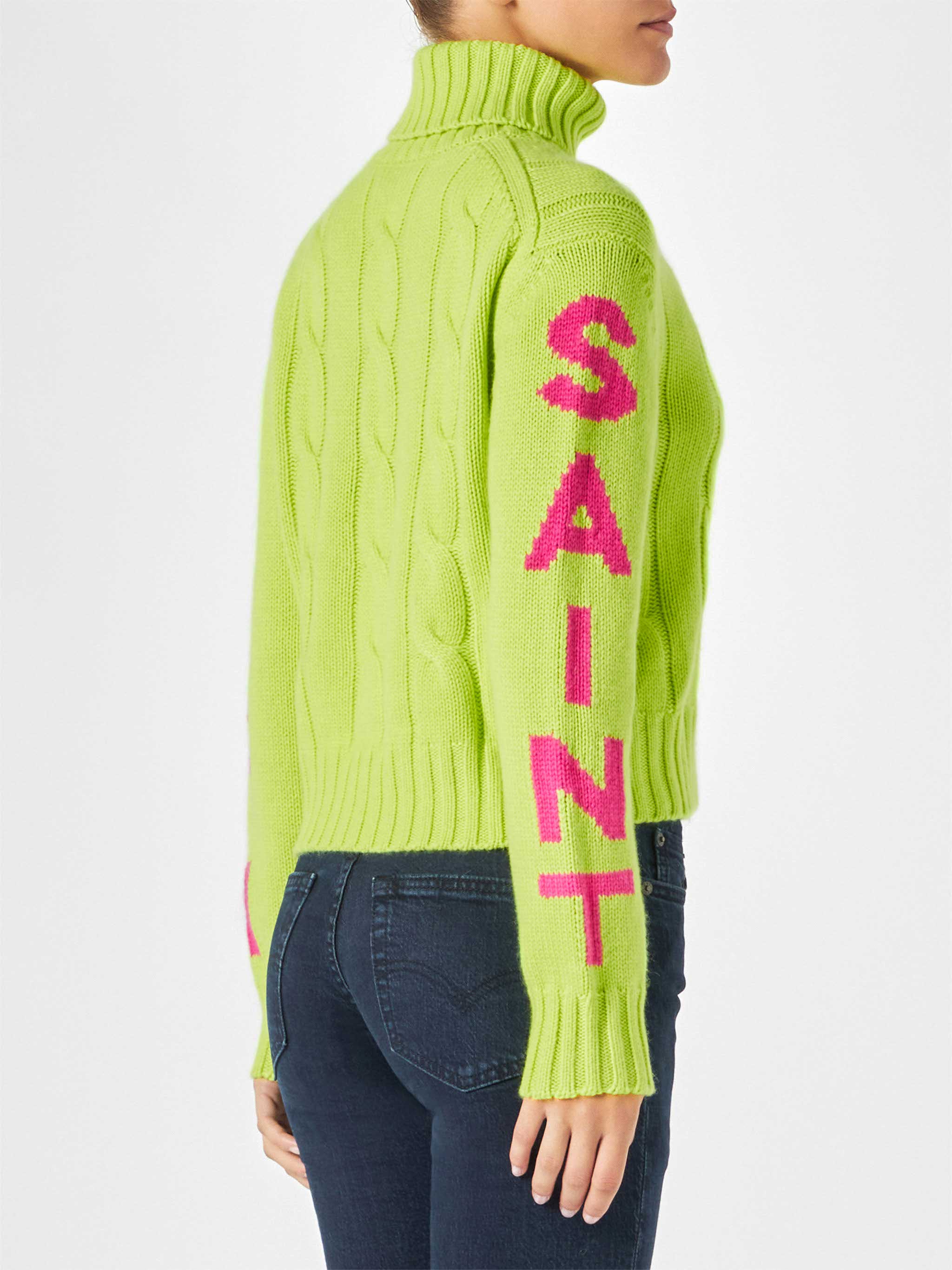 maglia-a-collo-alto-mc2-saint-barth-adler-in-misto-lana-giallo-fluo image 2