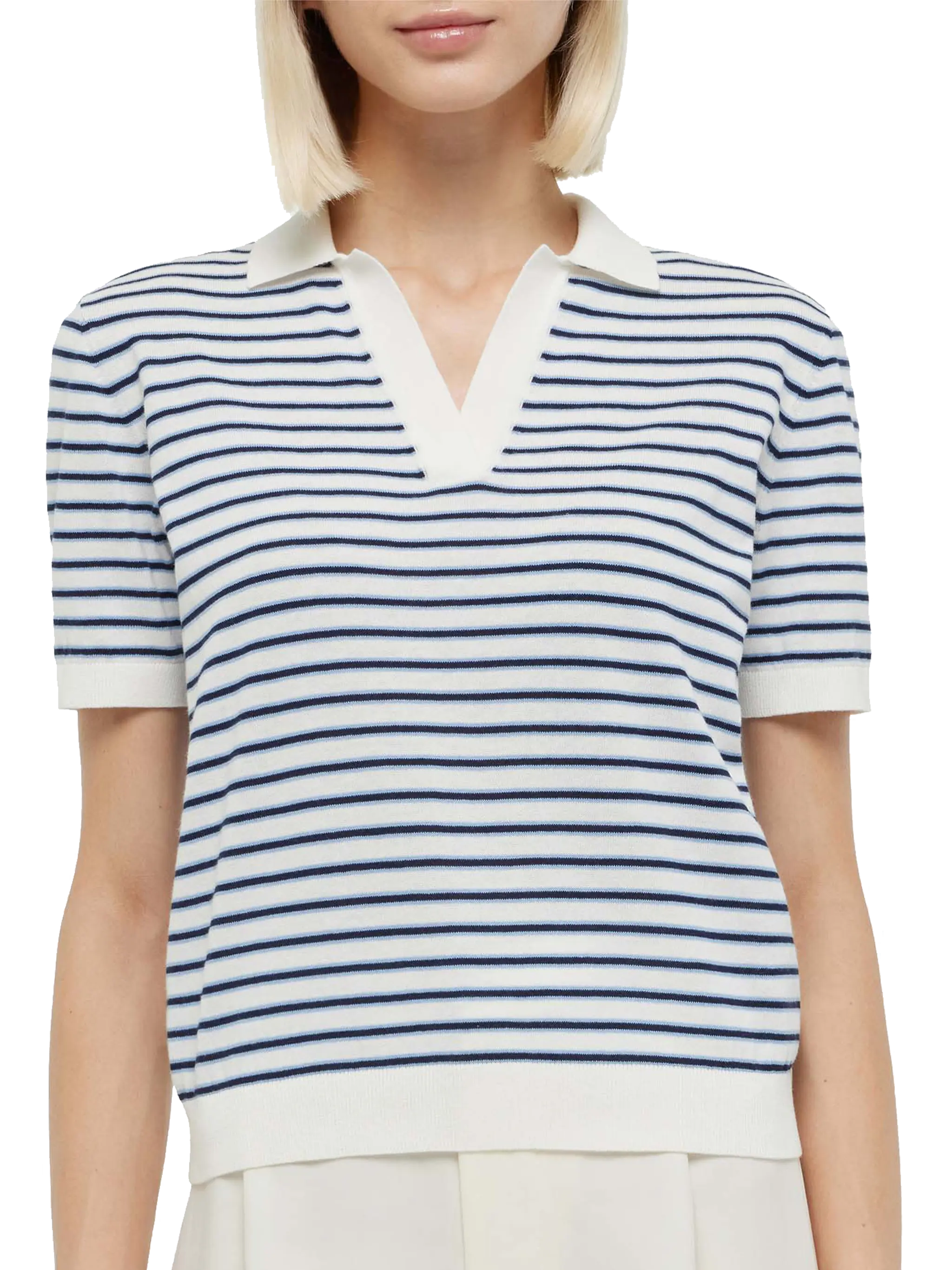 polo-donna-mc2-saint-barth-evonne-a-righe-blu-in-cotone image 1