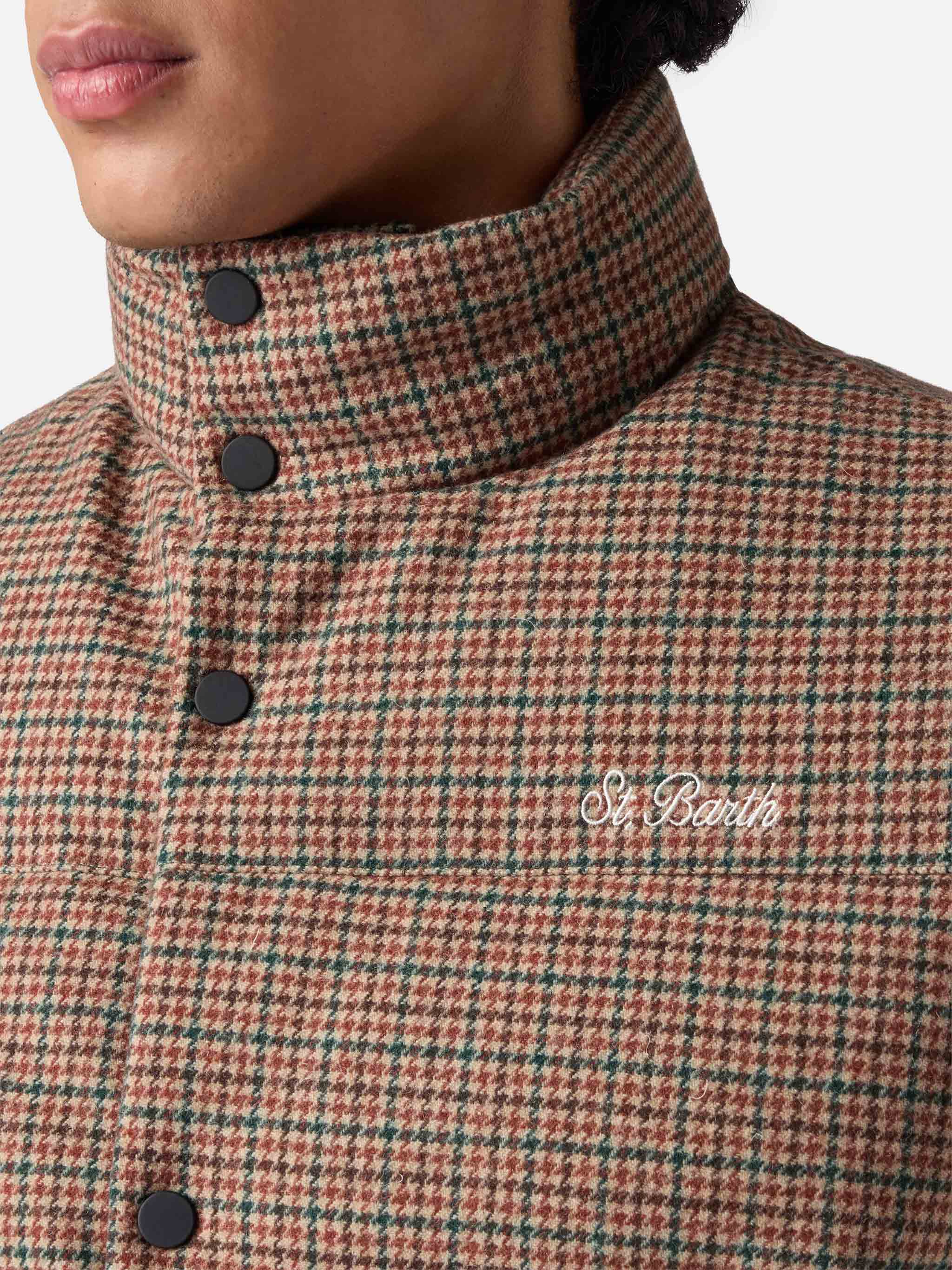 mc2-saint-barth-thunder-gilet-imbottito-in-piuma-uomo-stampa-pied-de-poule-verde image 3