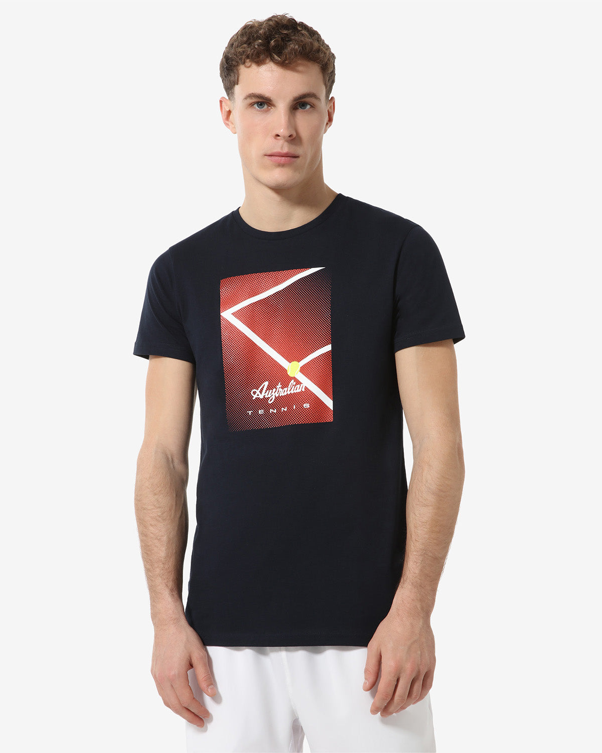 australian-court-t-shirt-tennis-cotone-blu-navy image 1