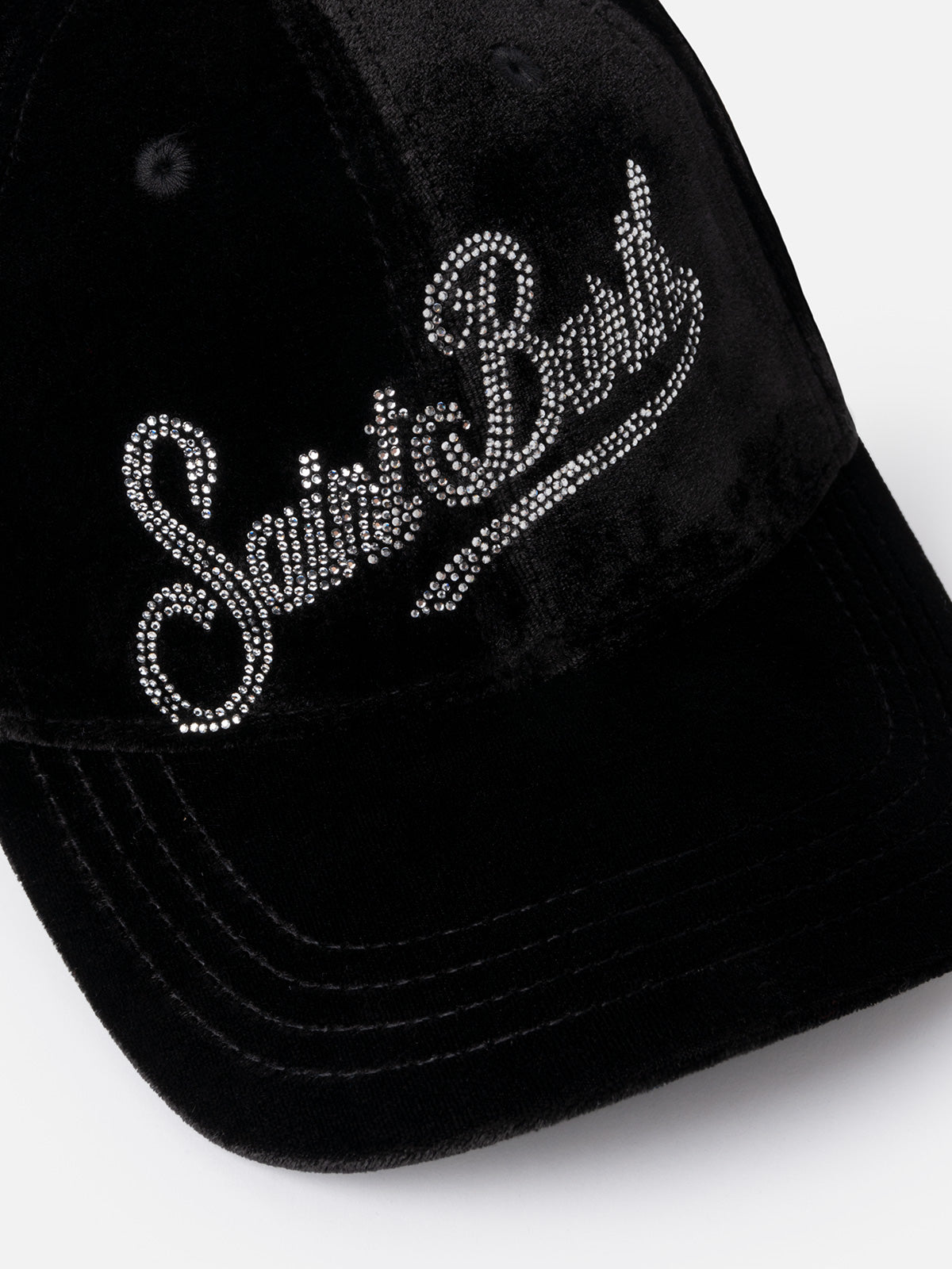 cappellino-da-baseball-mc2-saint-barth-basb0007-in-velluto-nero-con-logo-in-stra image 2