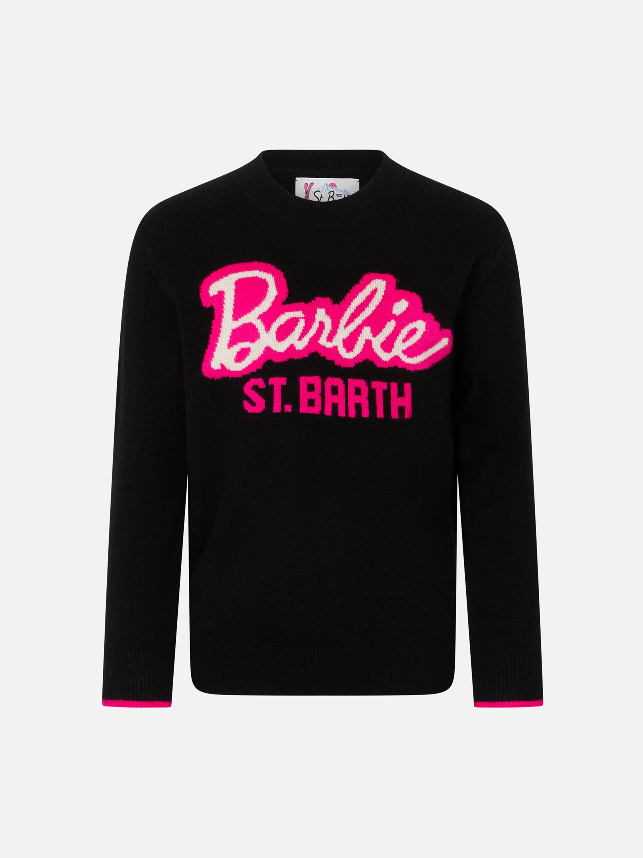 mc2-saint-barth-danya-maglione-bambina-girocollo-nero-stampa-barbie-edizione-spe image 1