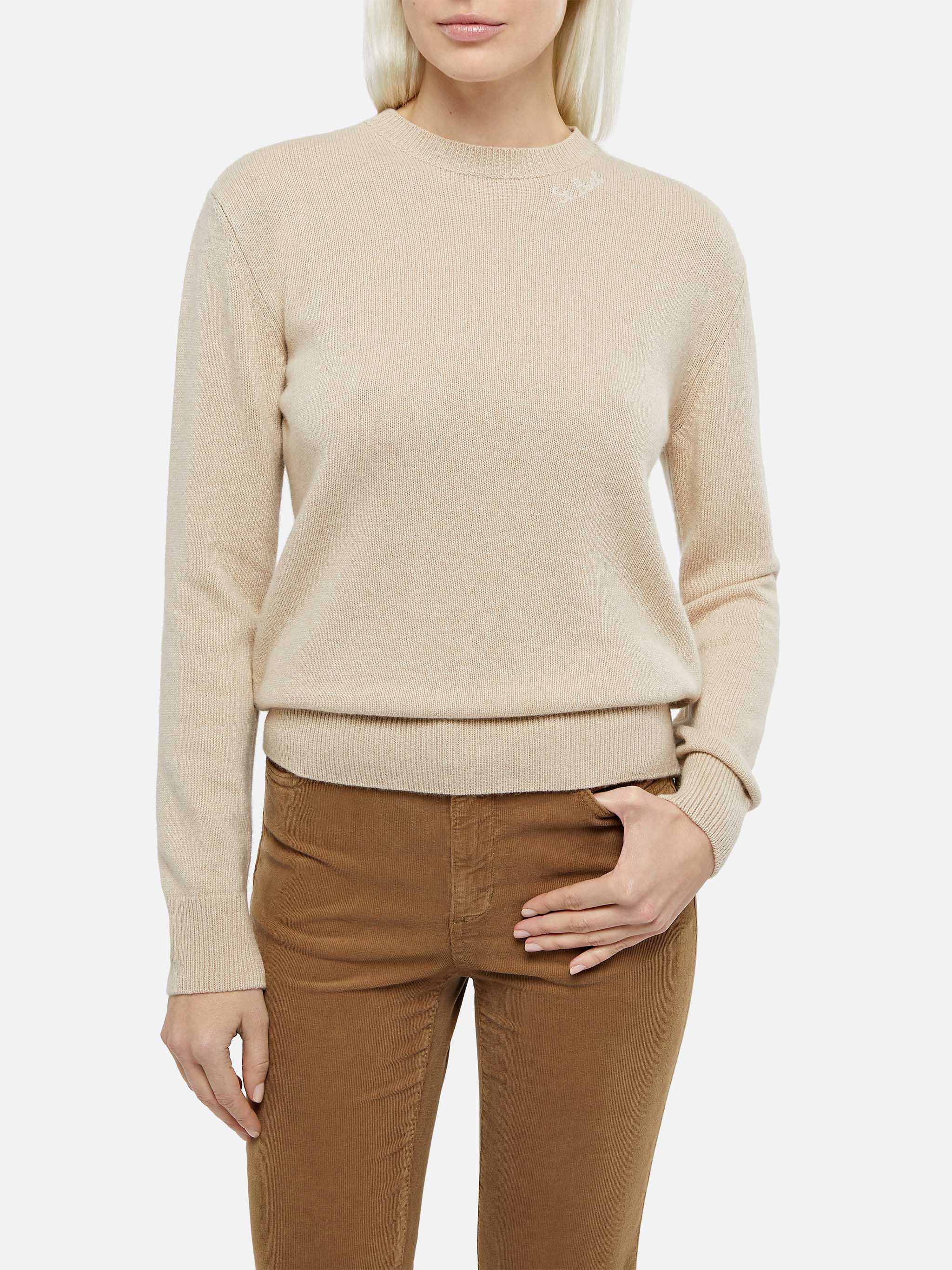 mc2-saint-barth-maglione-girocollo-sorbonne-da-donna-in-misto-cashmere-beige image 1