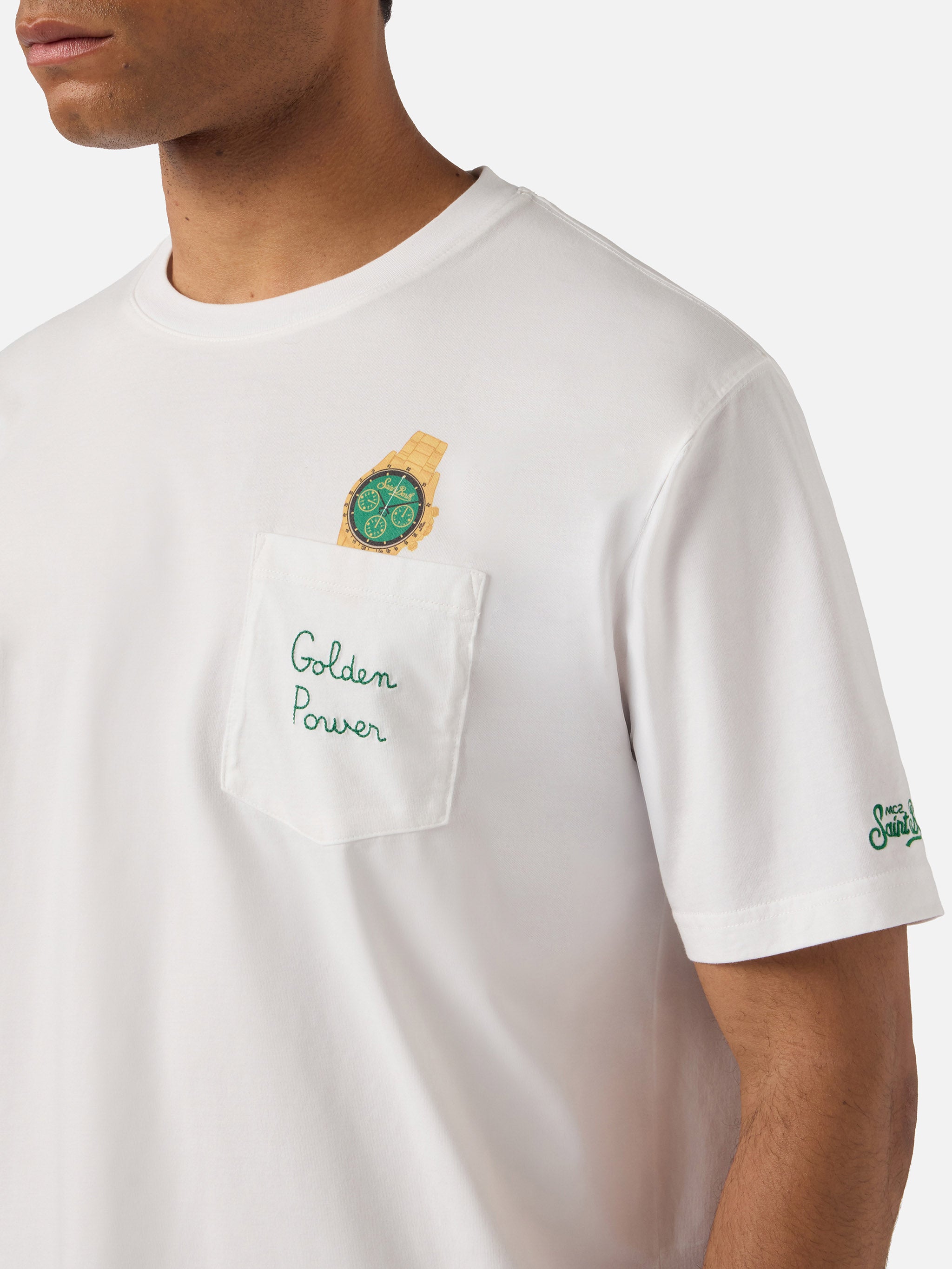 mc2-saint-barth-t-shirt-austin-uomo-bianca-cotone-golden-power image 2