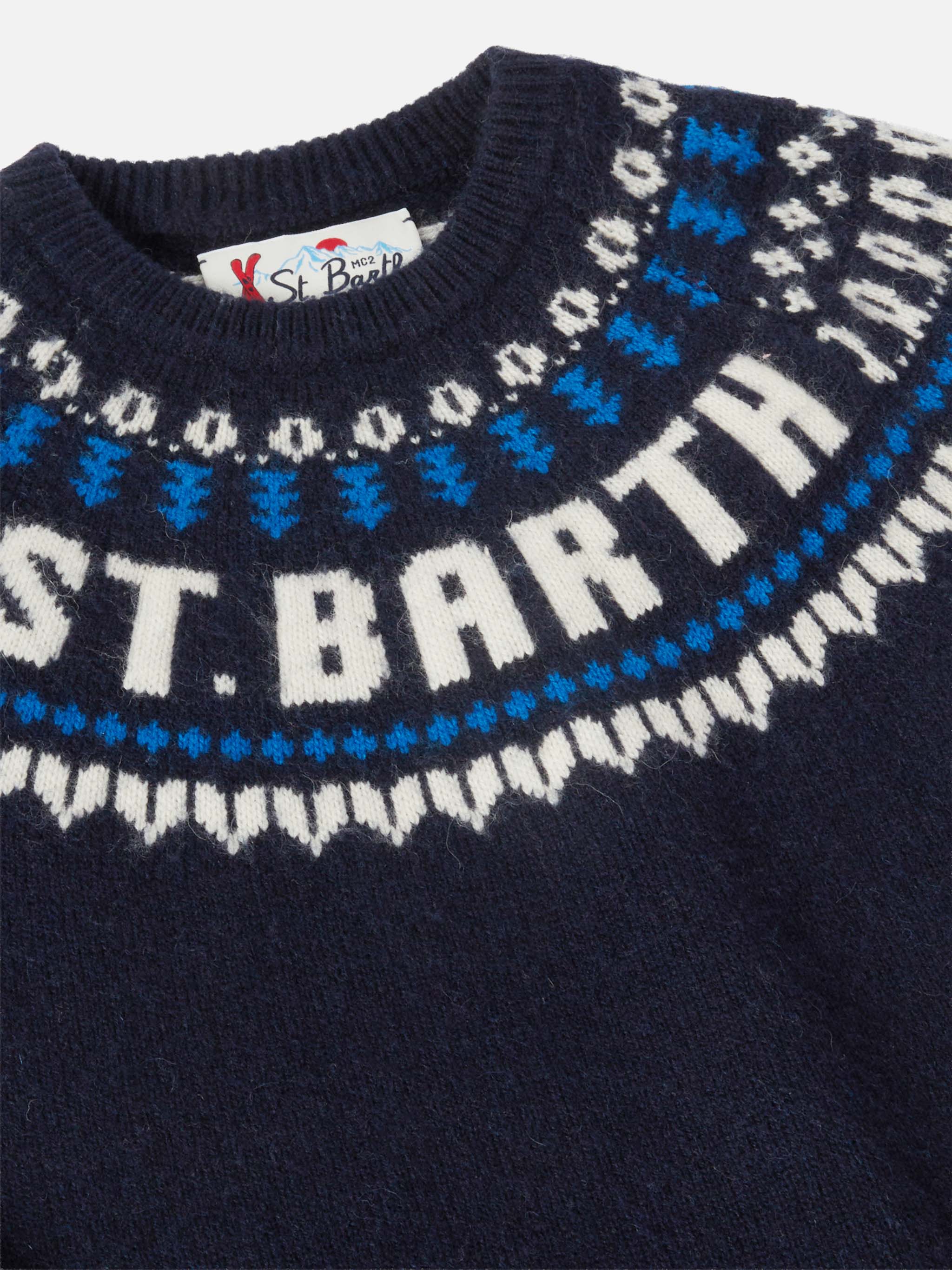 mc2-saint-barth-douglas-maglione-bambino-alpaca-fair-isle-blu-navy image 2