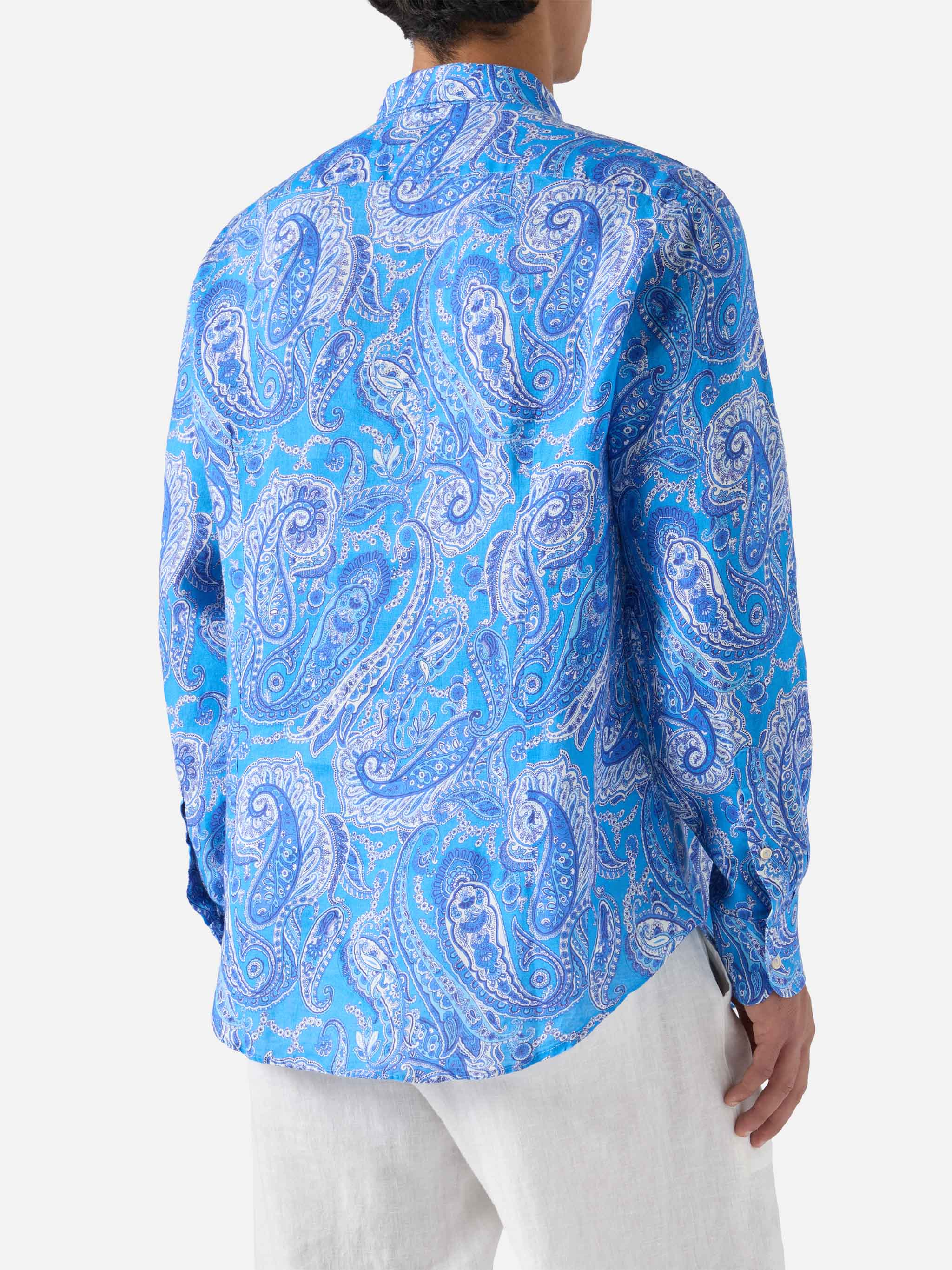 mc2-saint-barth-pamplona-camicia-in-lino-uomo-paisley-azzurro-chiaro image 3